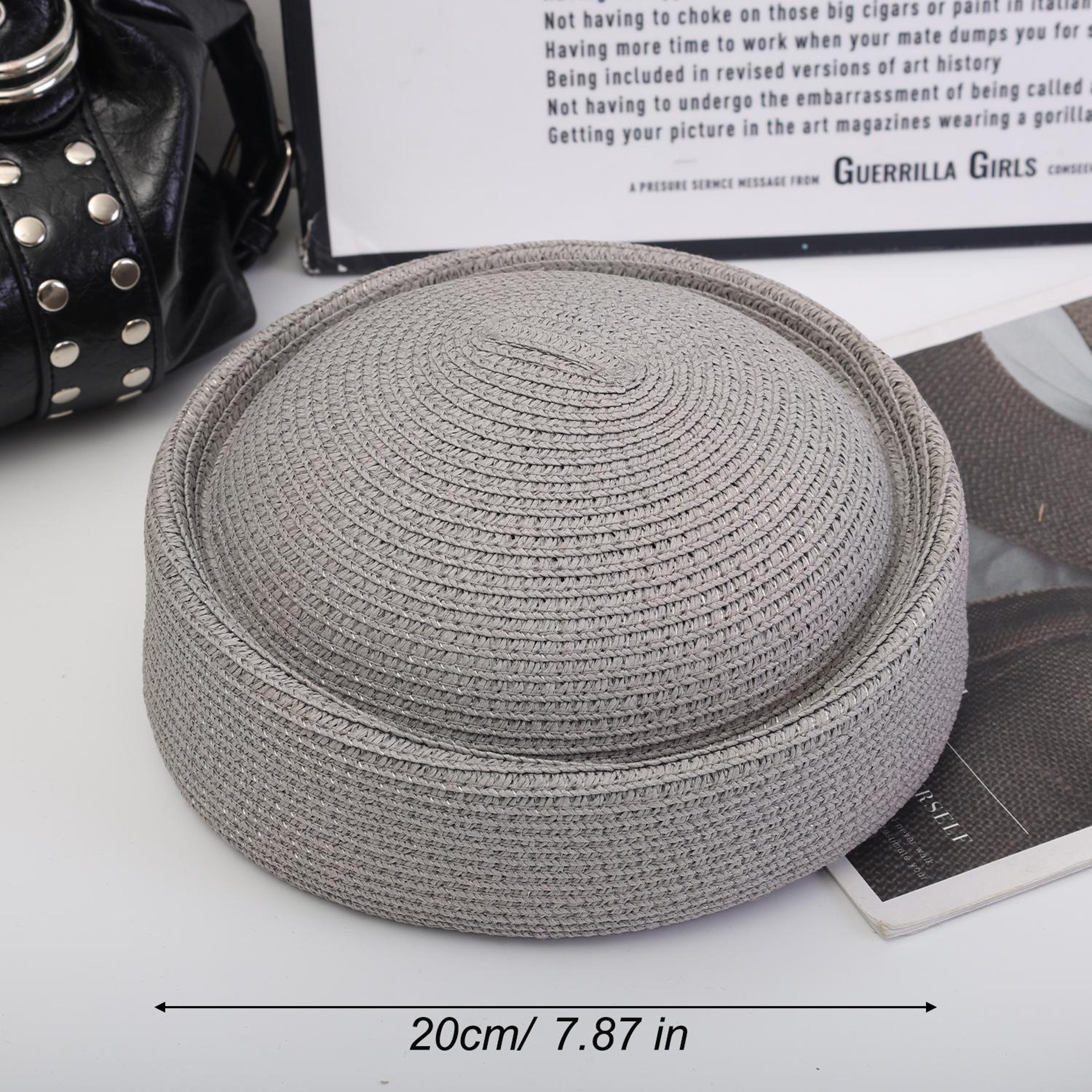 French Raffia Straw Beach Sun Hat Summer Beret For Women  Men 4