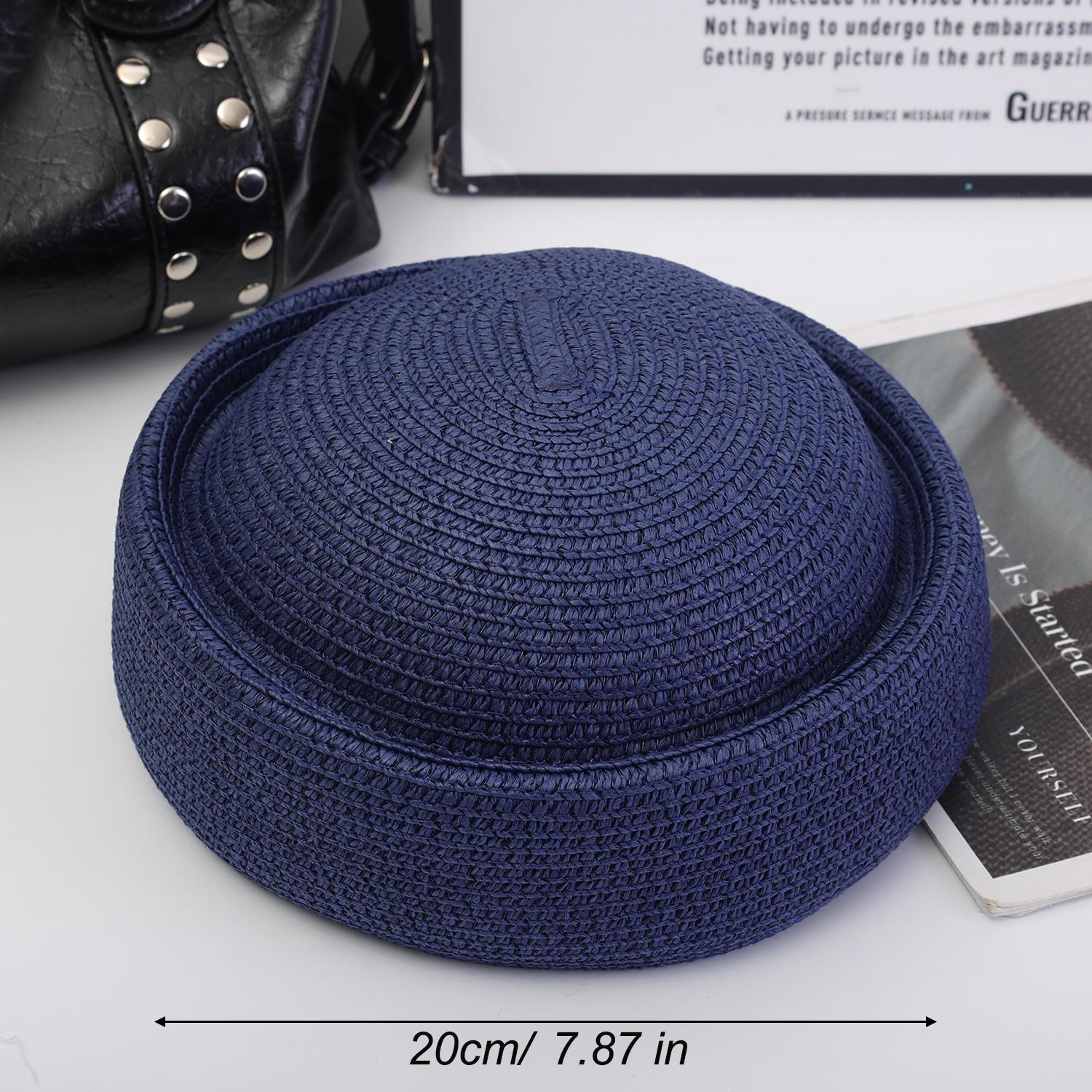French Raffia Straw Beach Sun Hat Summer Beret For Women  Men 9