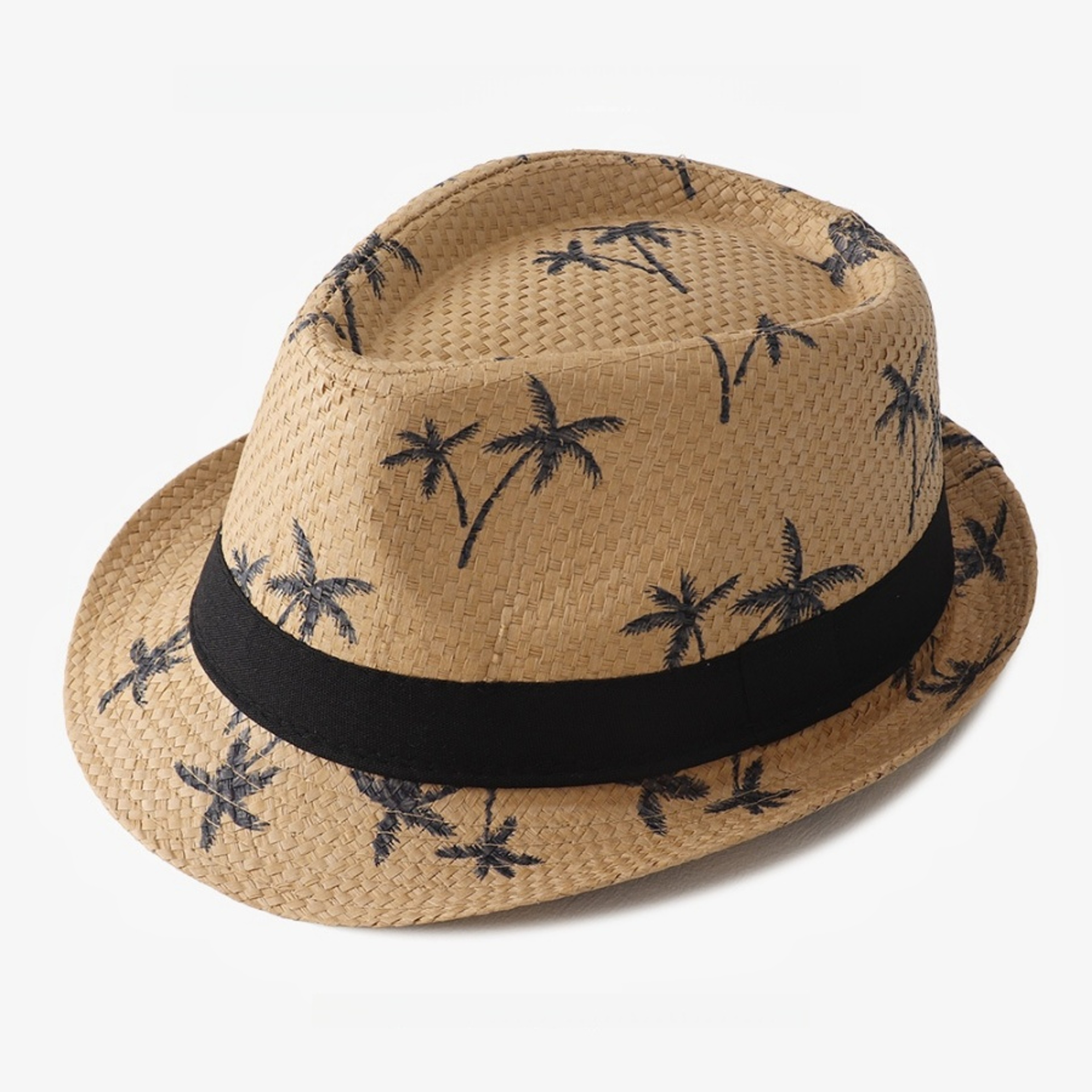 SunShield Coconut Print Straw Fedora Hat For Men 6