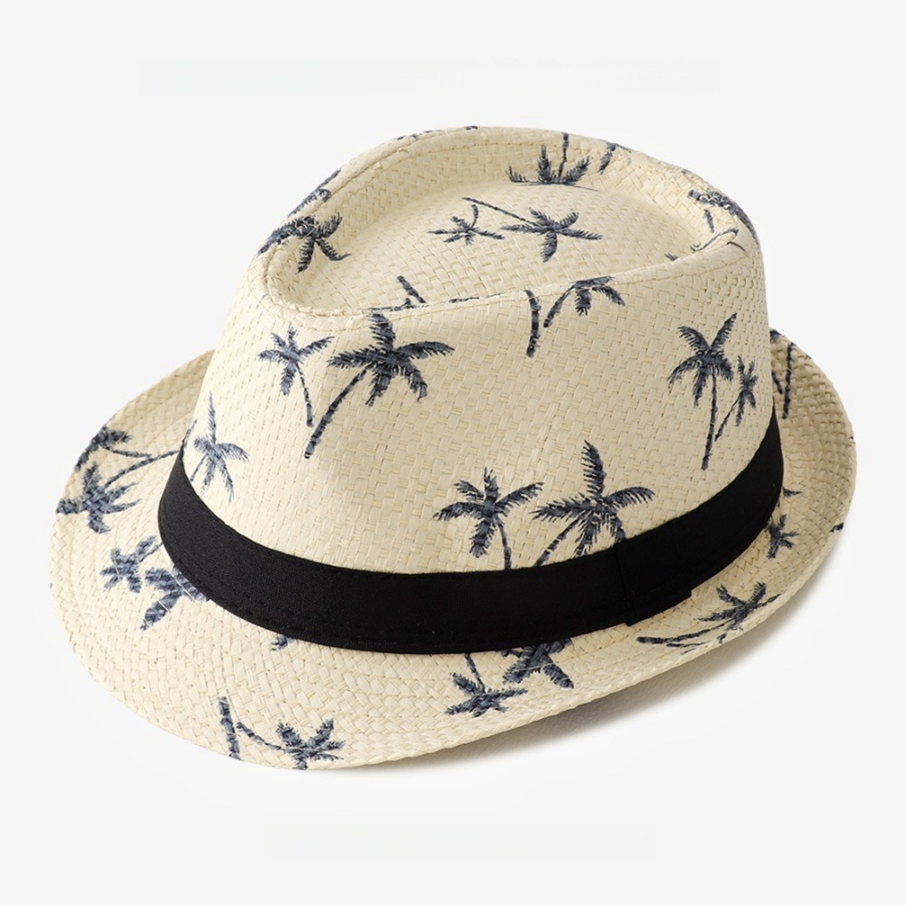 SunShield Coconut Print Straw Fedora Hat For Men 7