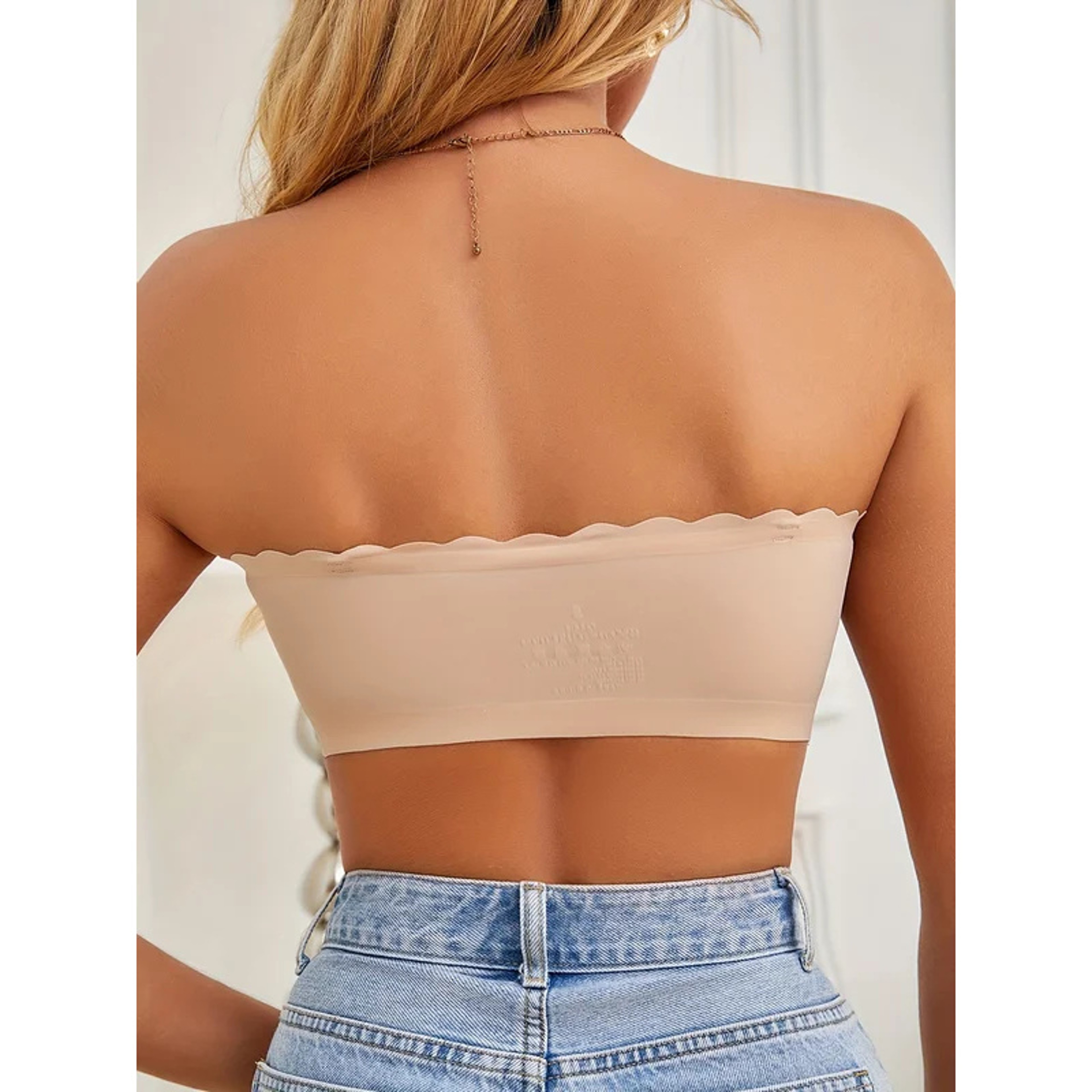 Seamless Strapless Bra With Front Closure Wireless Push Up Support 2