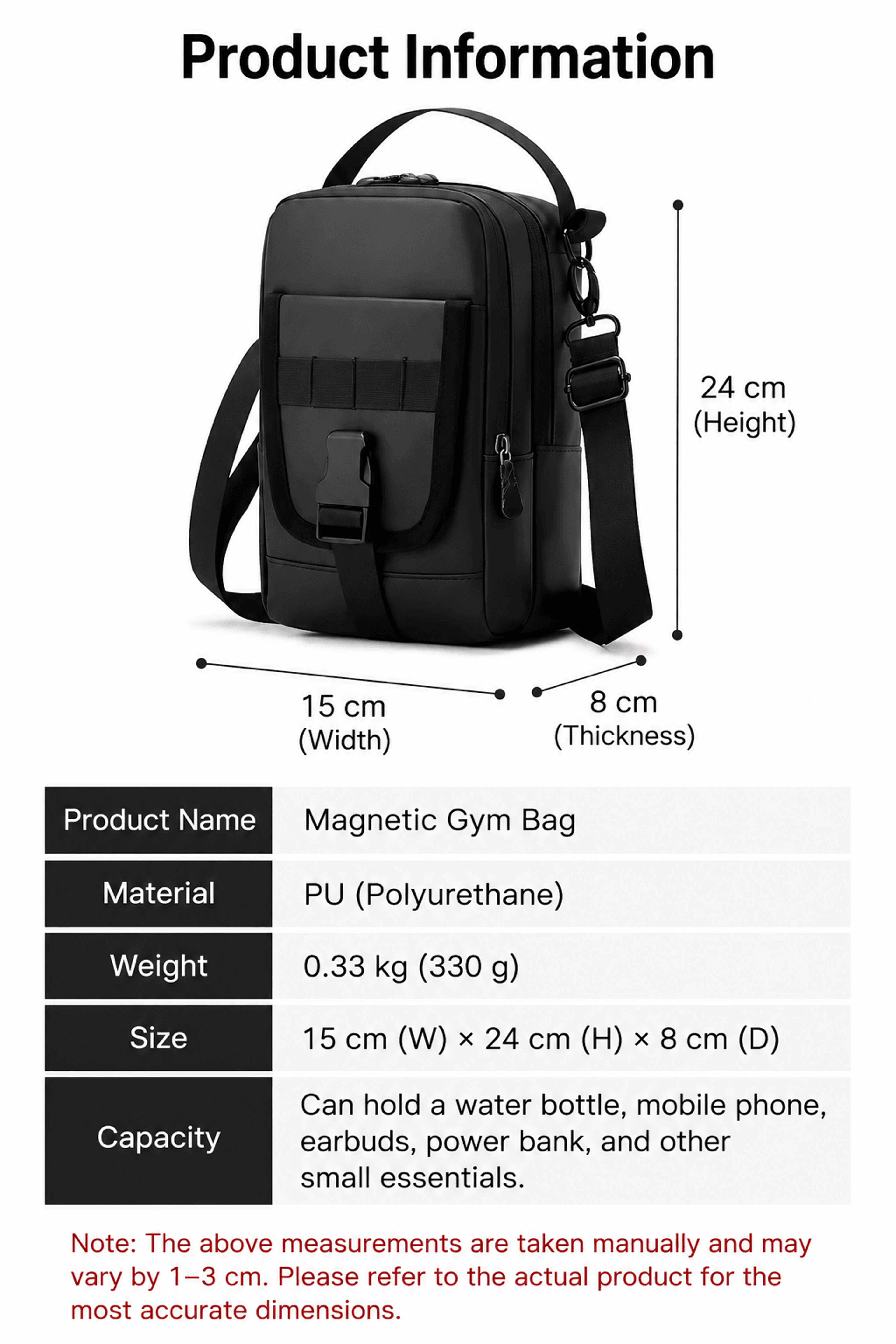Magnetic Gym Crossbody Phone Bag Portable Sports Shoulder Sling For Fitness  Travel 6