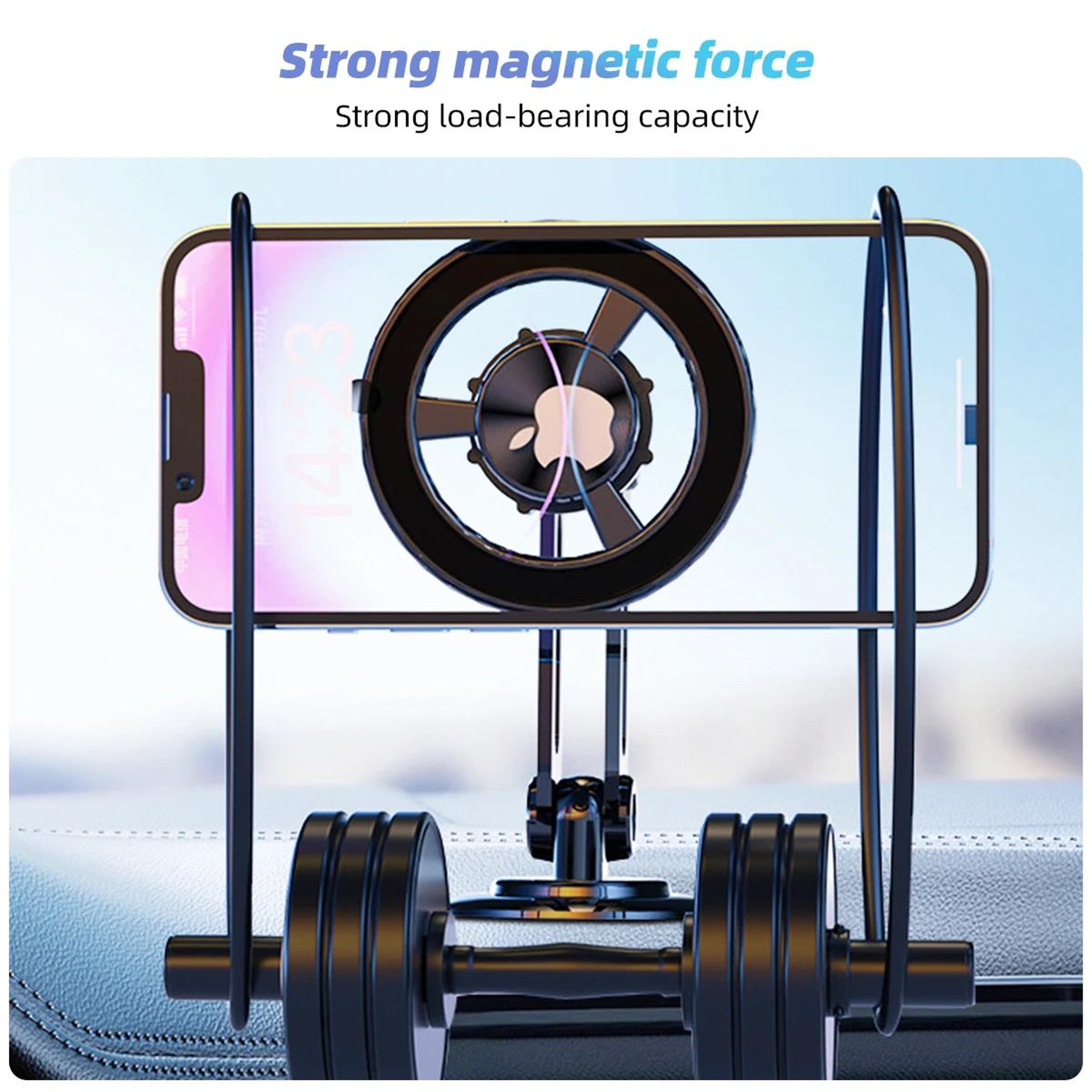 Magnetic Car Phone Holder for Dashboard Mount with Rotating Stand – view 4