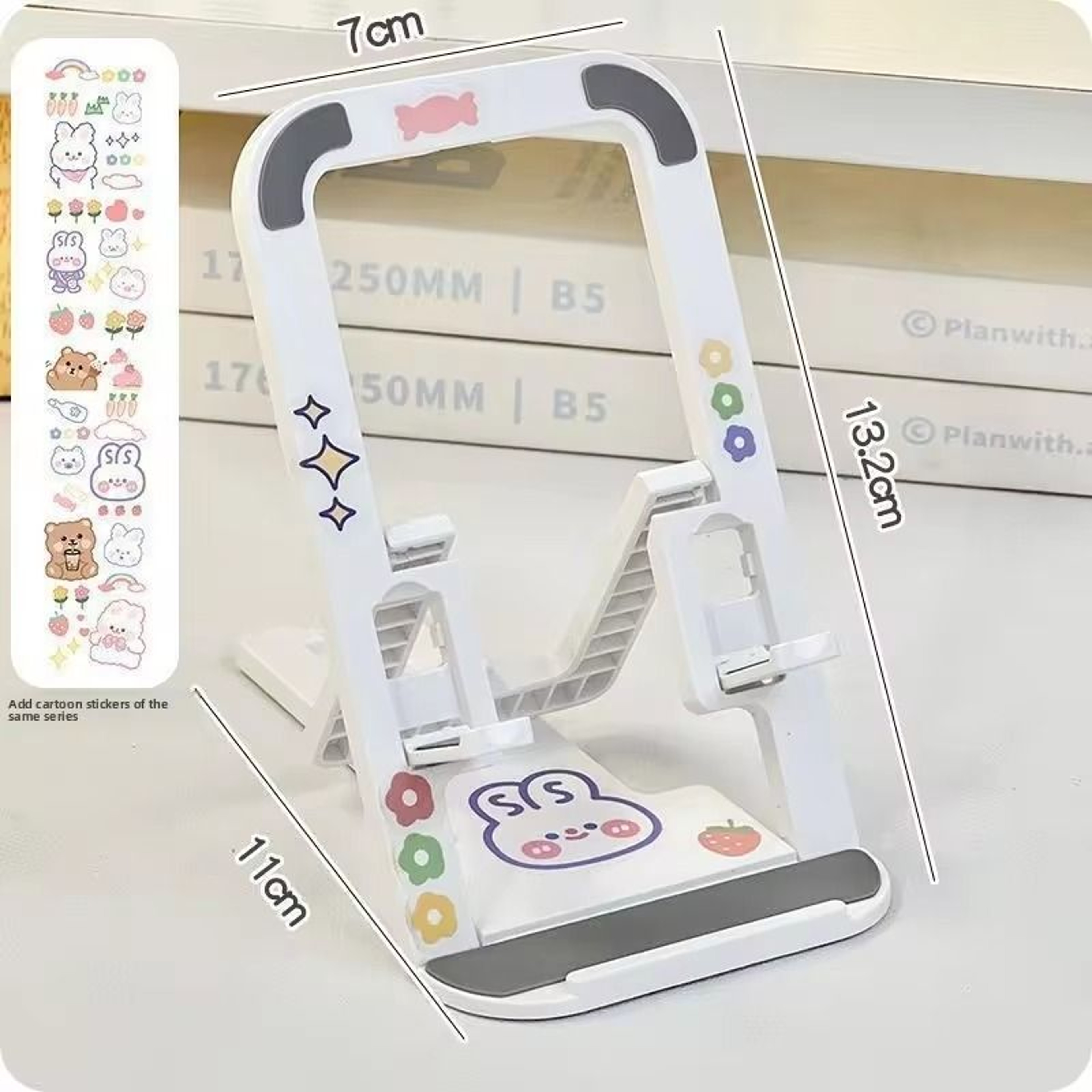 Fold Ease Phone Stand Adjustable Foldable Desktop Phone Holder For Streaming Video Calls  Reading 5