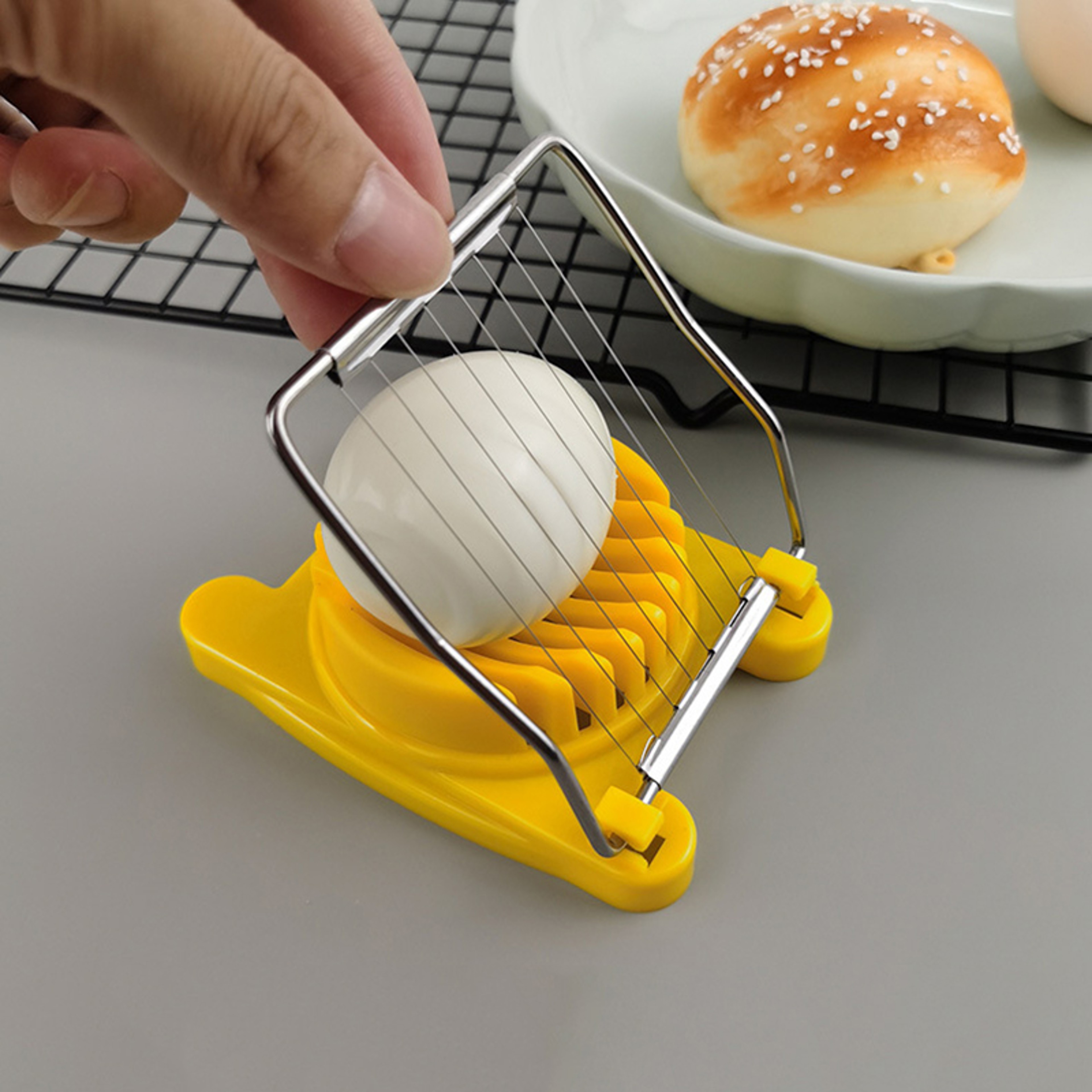 Precision Stainless Steel Egg Slicer  Fruit Cutter For Perfect Slices Every Time 4