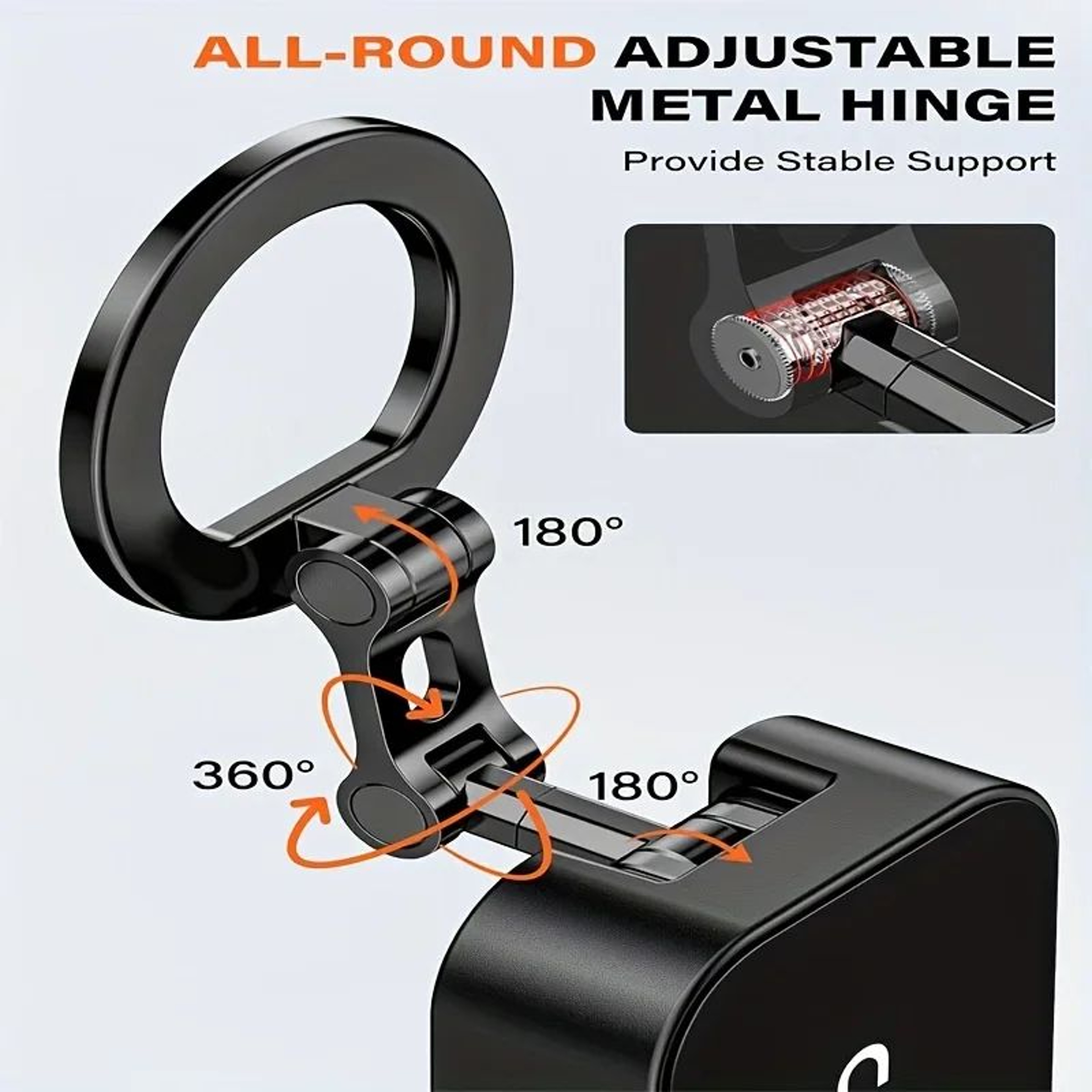 Magnetic Phone Holder With Universal Tray Table Clamp For Travel  Hands Free Viewing 5