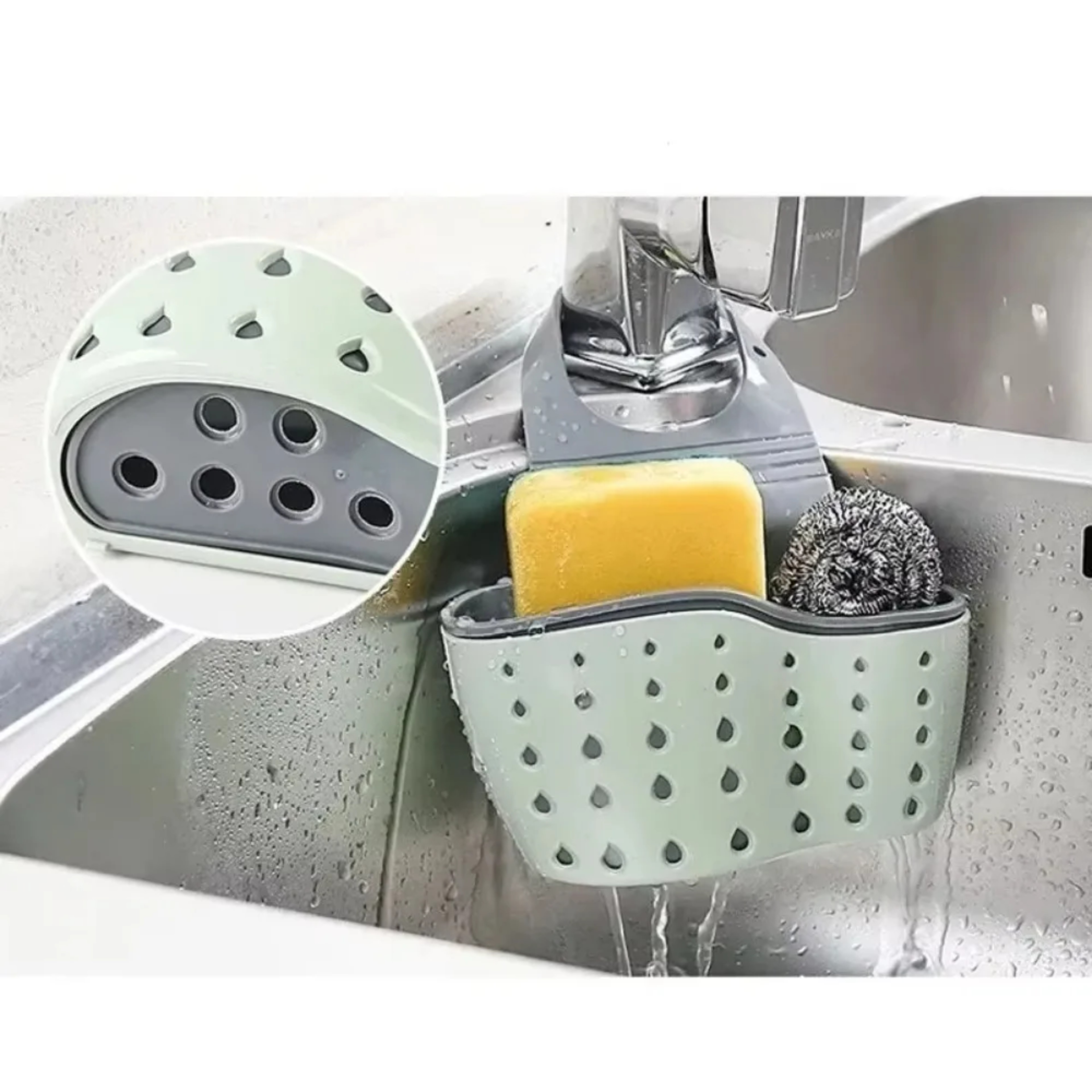 Adjustable Sink Organizer Kitchen Sink Caddy Sponge Holder Basket For Faucet Storage 2