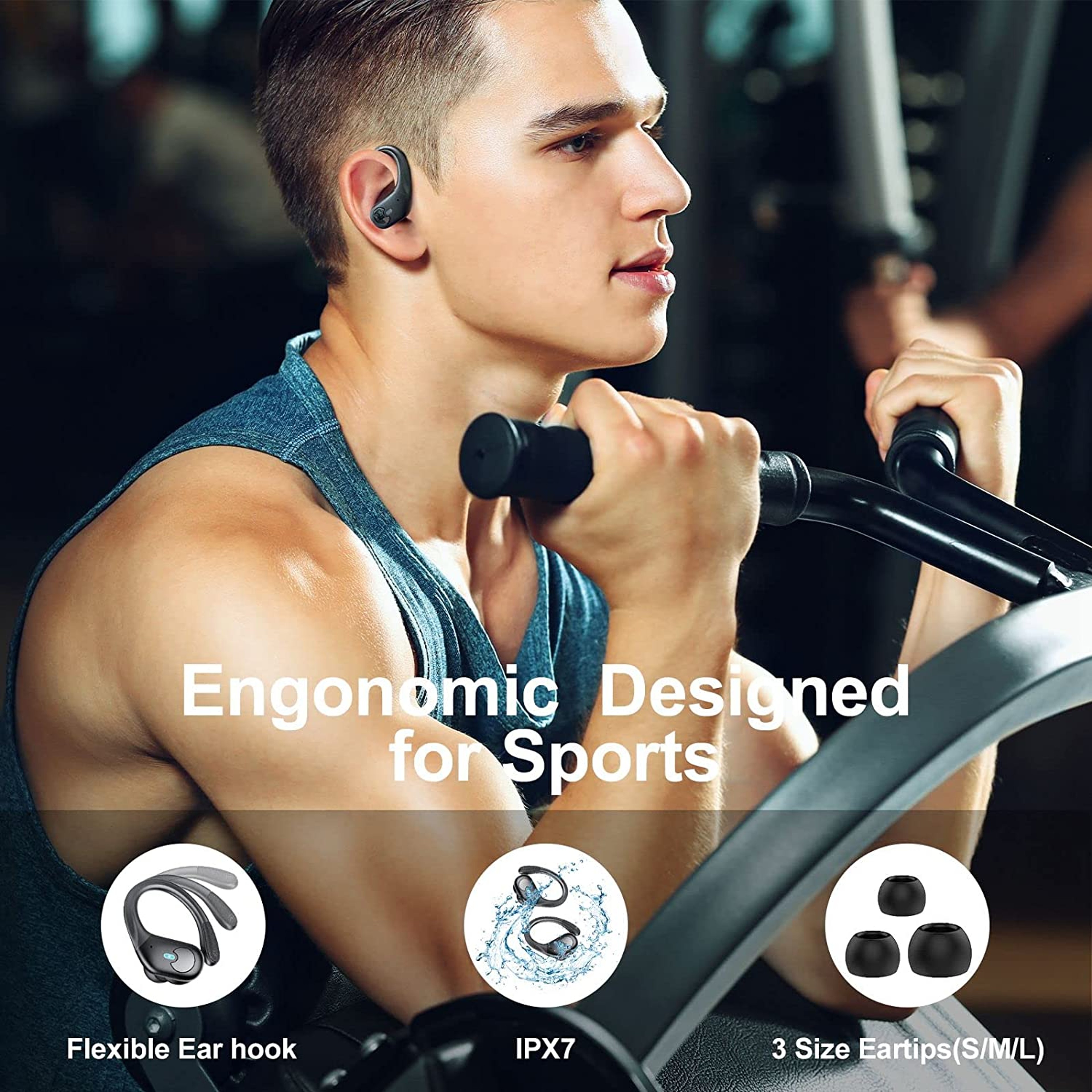 Bluetooth Earbuds Wireless Sports Earbuds With LED Display HiFi Stereo  HD Mic 4