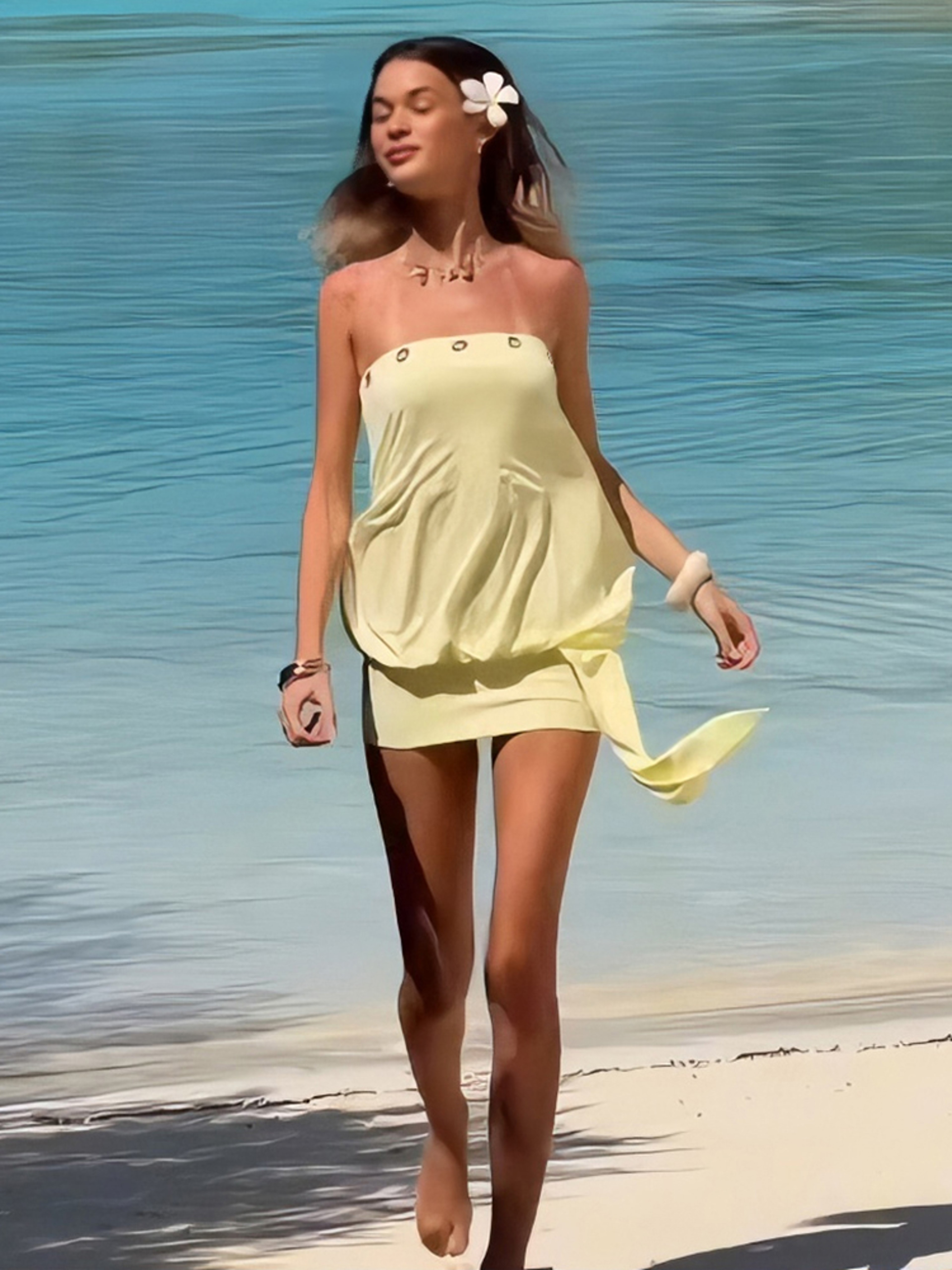 Luna Glow Strapless Bodycon Dress Backless Tassel Mini Dress for Beach Vacations & Parties – view 2