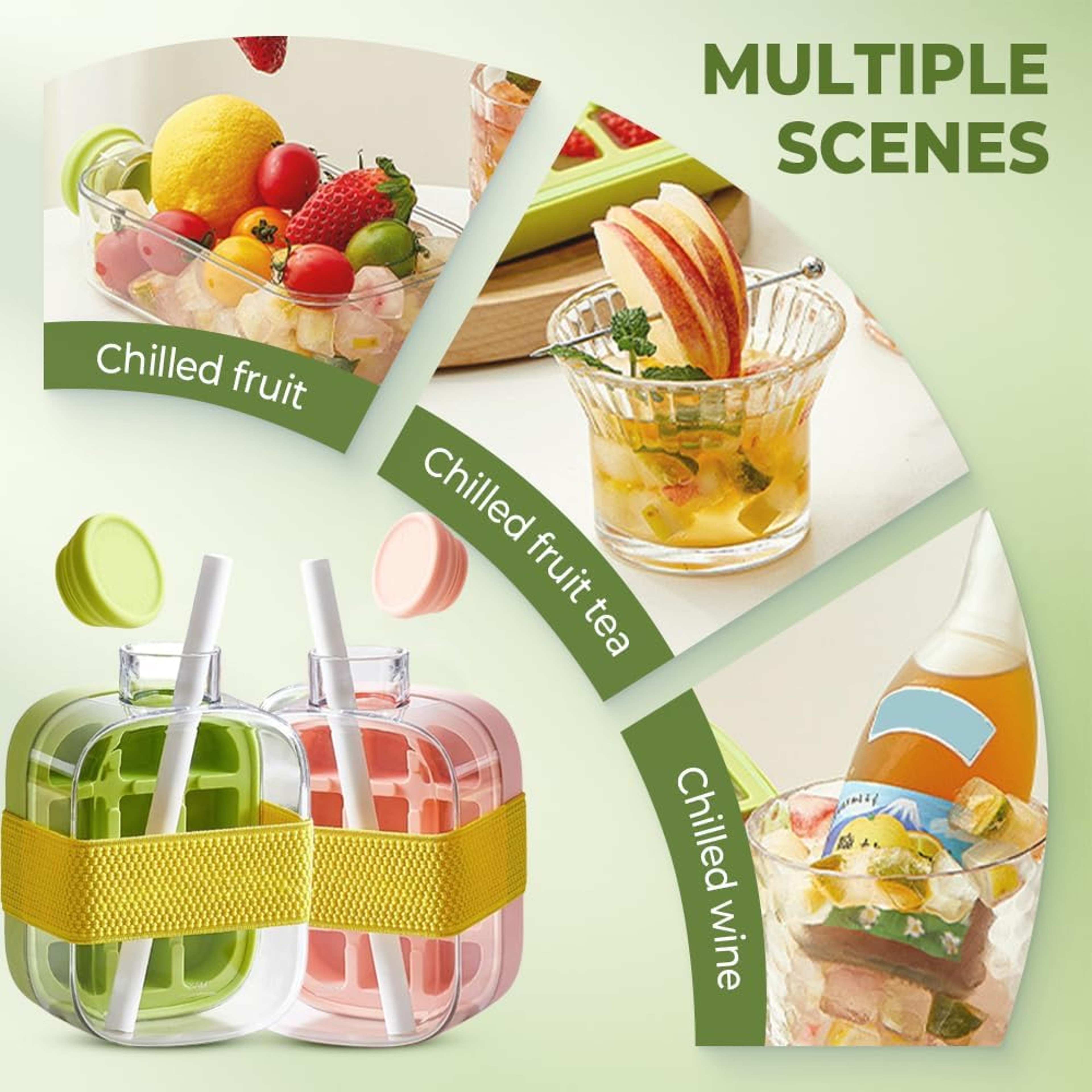 Ice Cube Bottle With Straw Portable Ice Maker Water Bottle 3