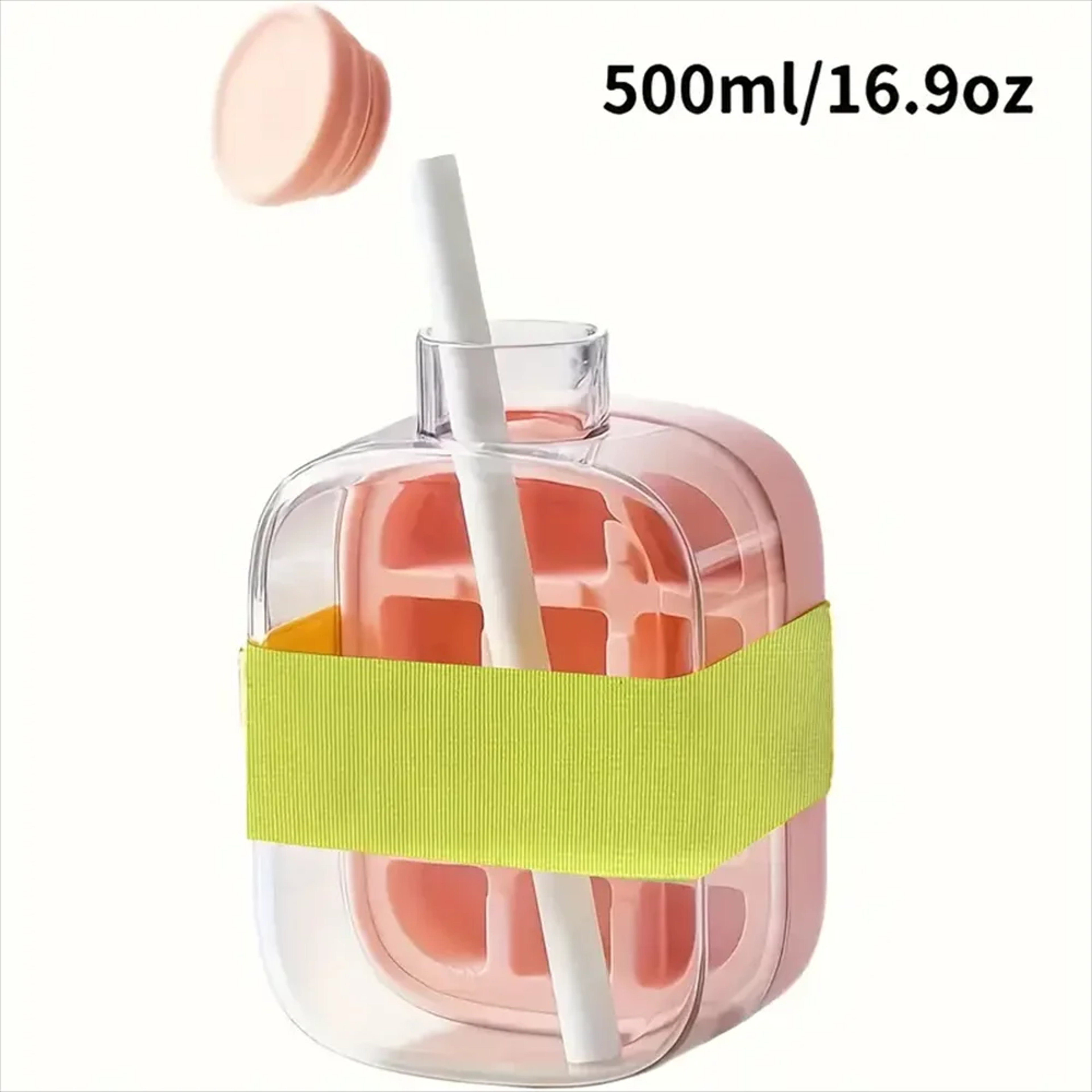Ice Cube Bottle With Straw Portable Ice Maker Water Bottle 6