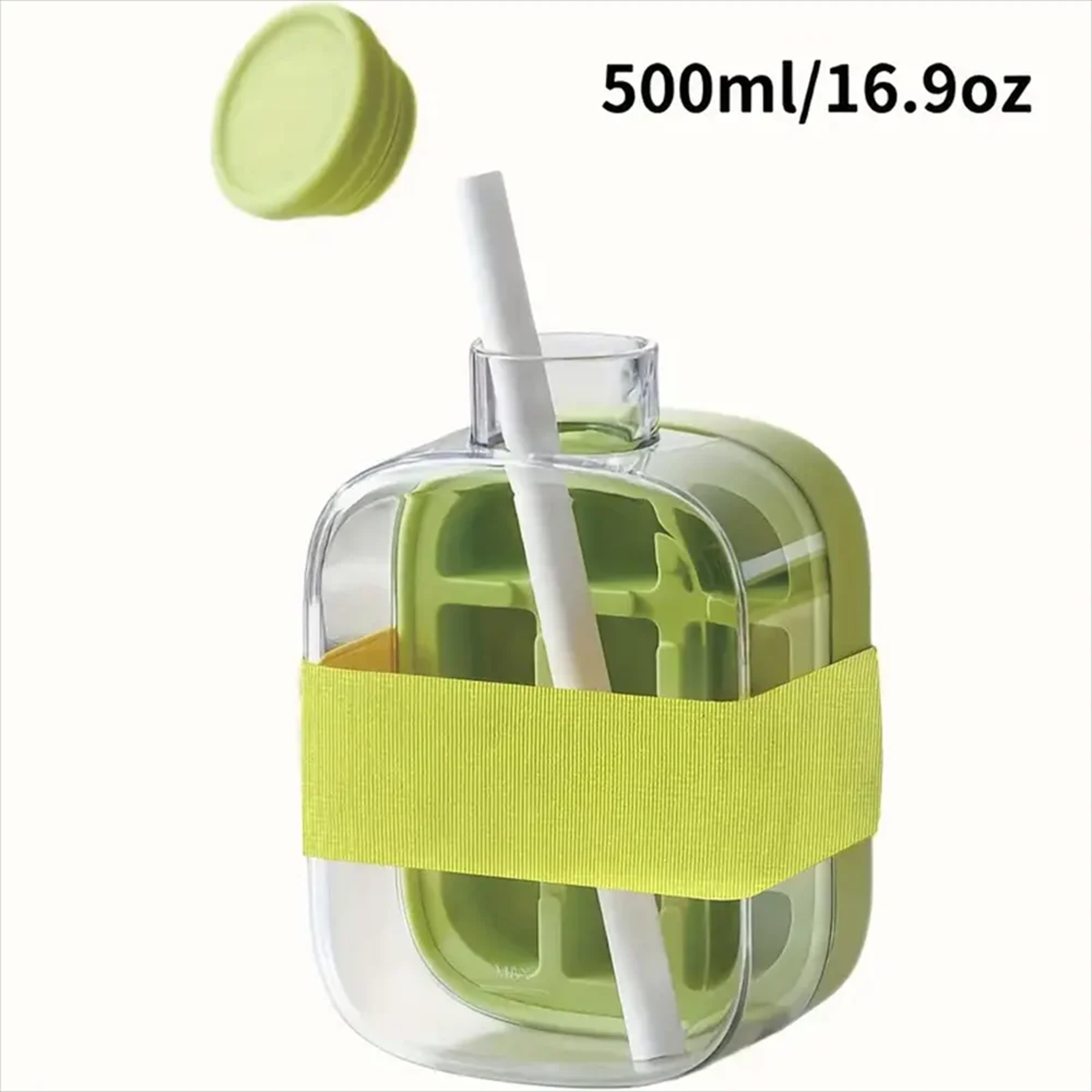 Ice Cube Bottle With Straw Portable Ice Maker Water Bottle 8