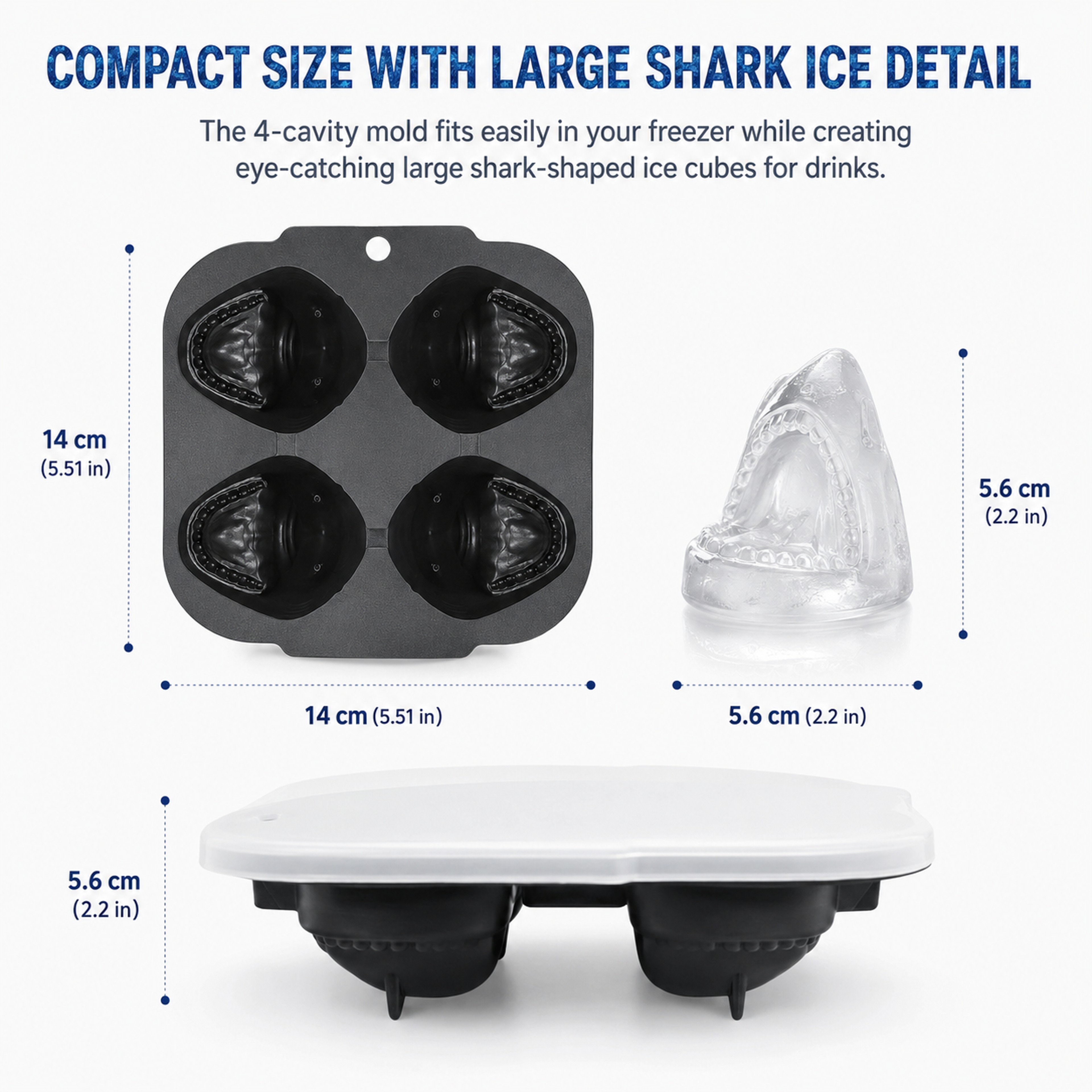 Shark Ice Cube Mold Silicone Ice Tray For Whiskey Cocktails And Fun Party Drinks 5