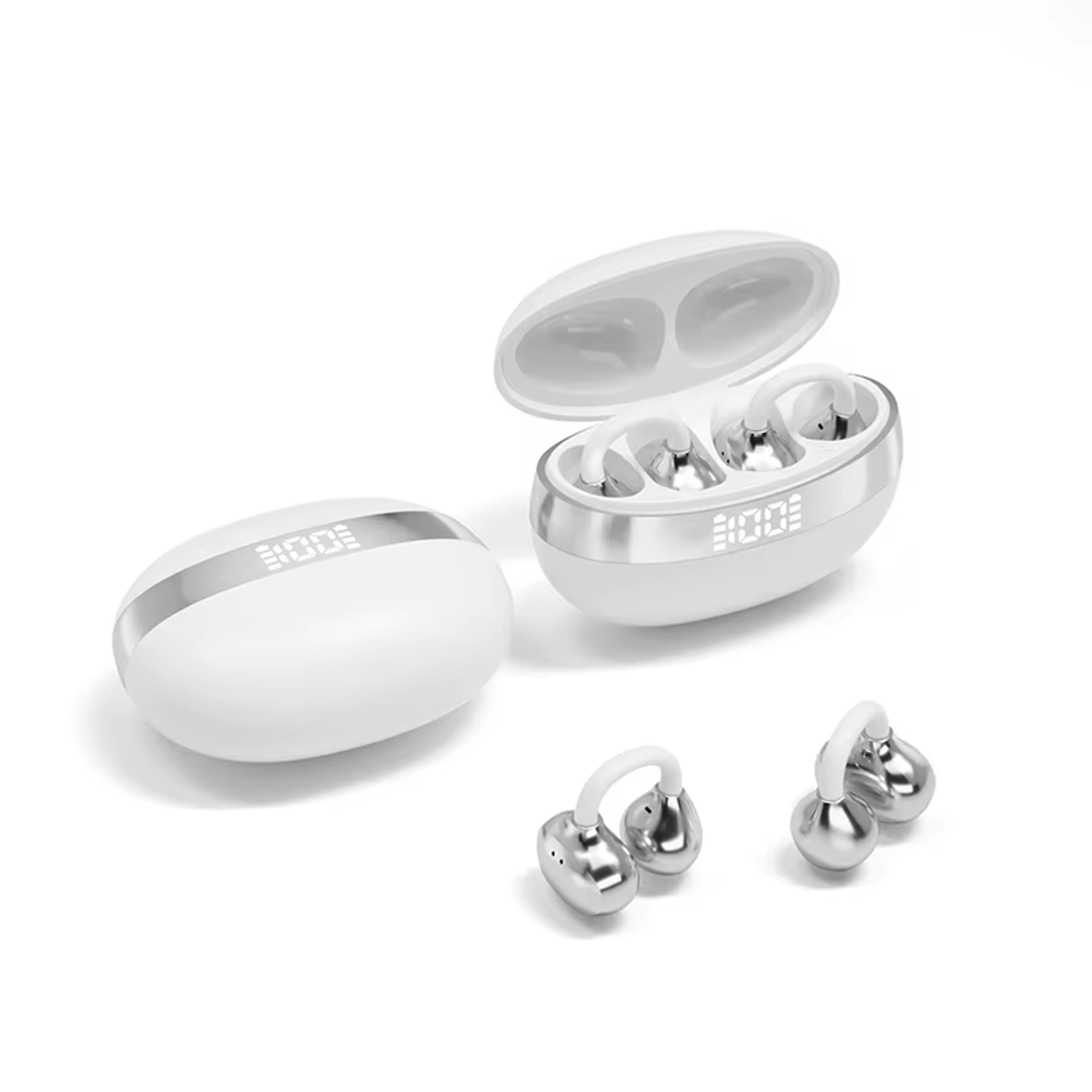 Clip Open Ear Earbuds With LED Display Bluetooth Ear Clip Headphones For Sports  Everyday Use 9