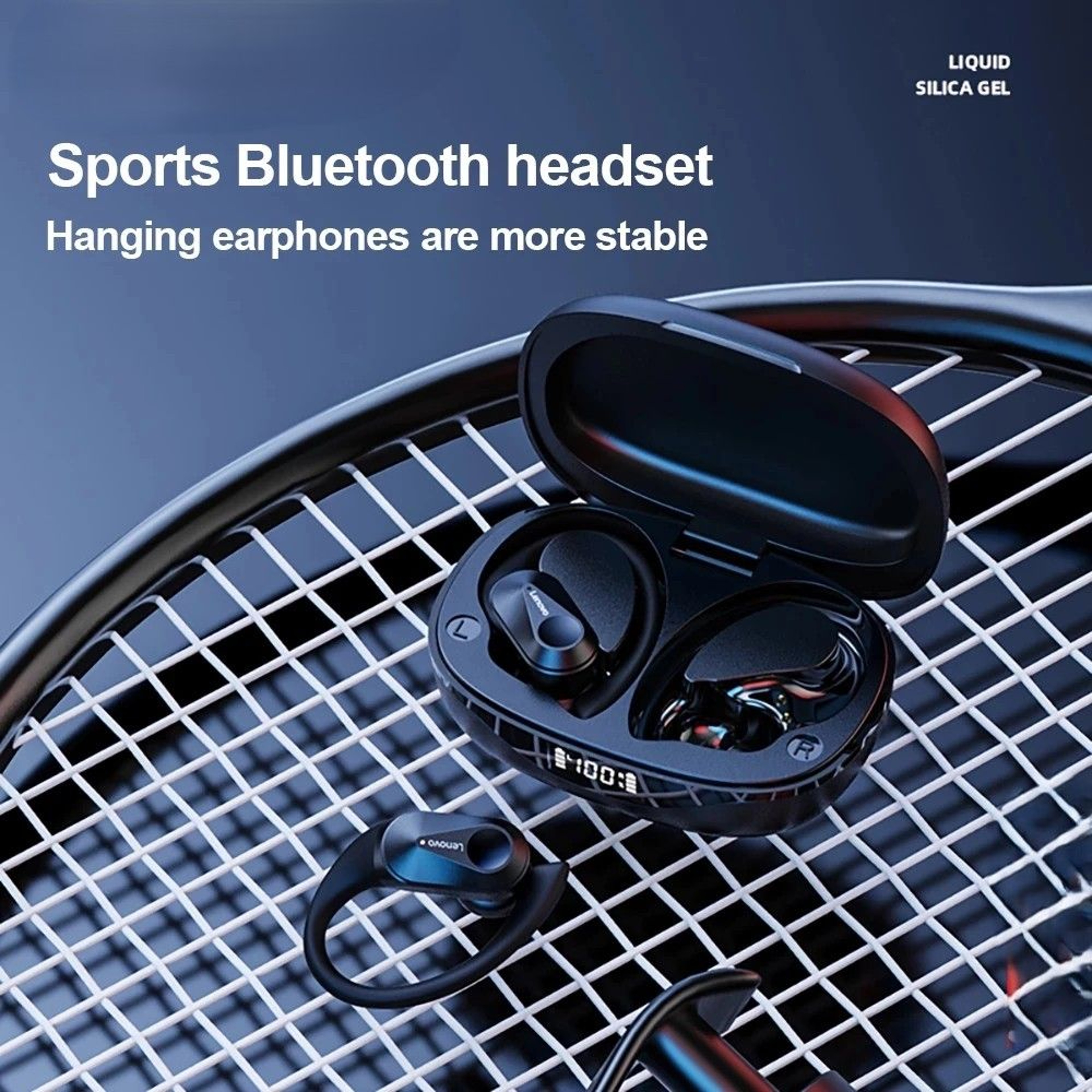 Bluetooth Earbuds With Secure Earhooks ENC Calls  LED Display For Sports 5
