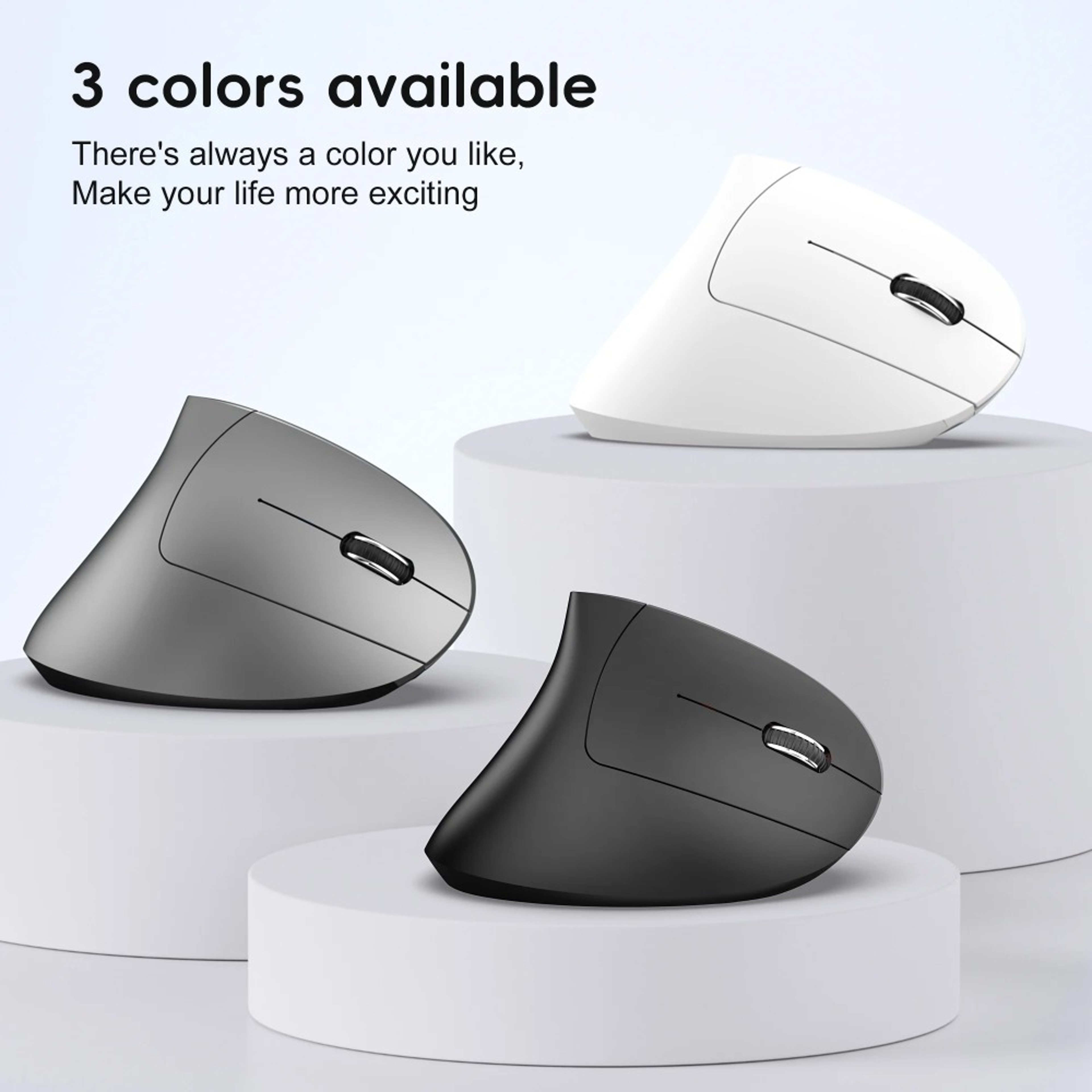 Ergo Glide Wireless Vertical Mouse Bluetooth Rechargeable Silent Ergonomic Mouse For Laptop  Office 3