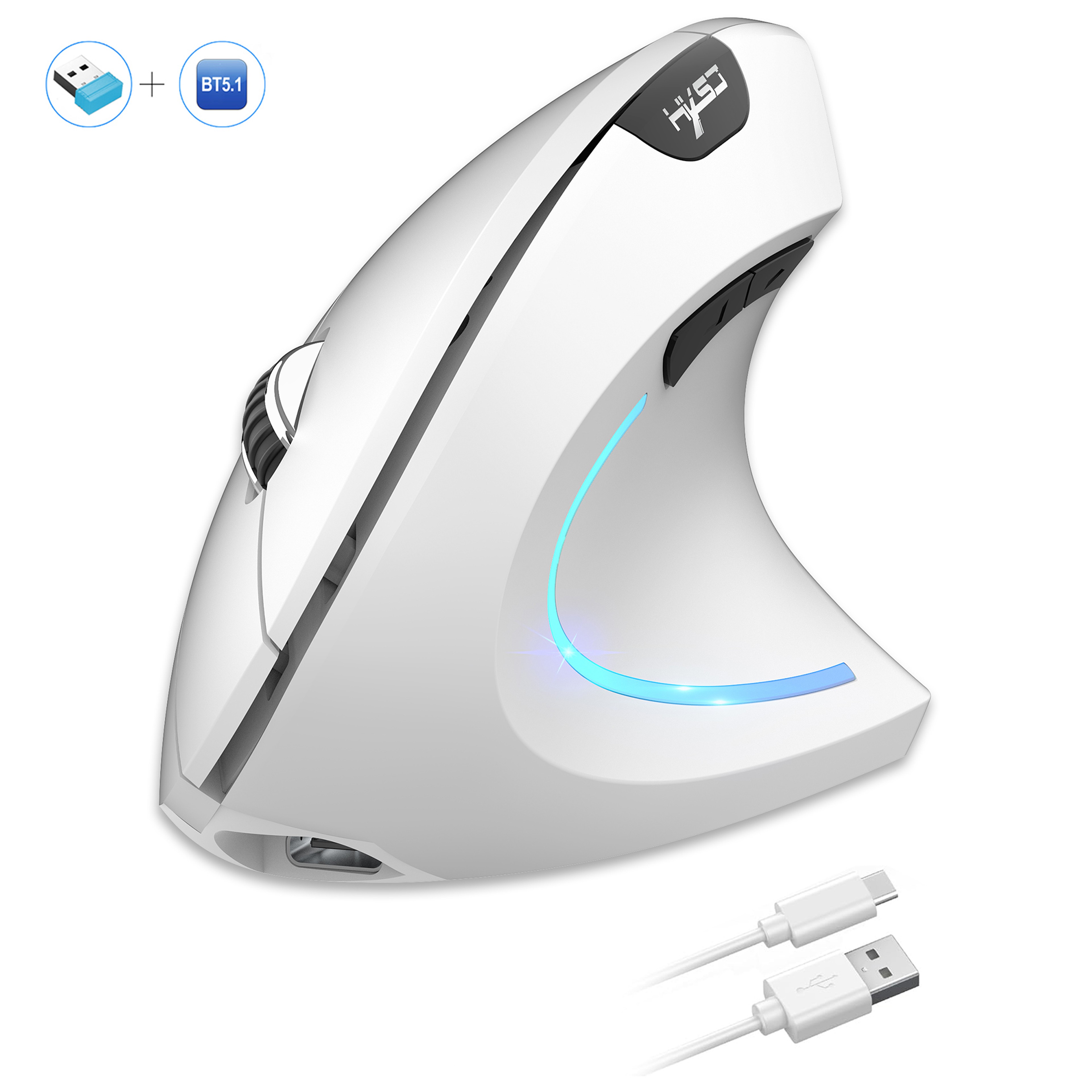 Ergo Glide Wireless Vertical Mouse Bluetooth Rechargeable Silent Ergonomic Mouse For Laptop  Office 7