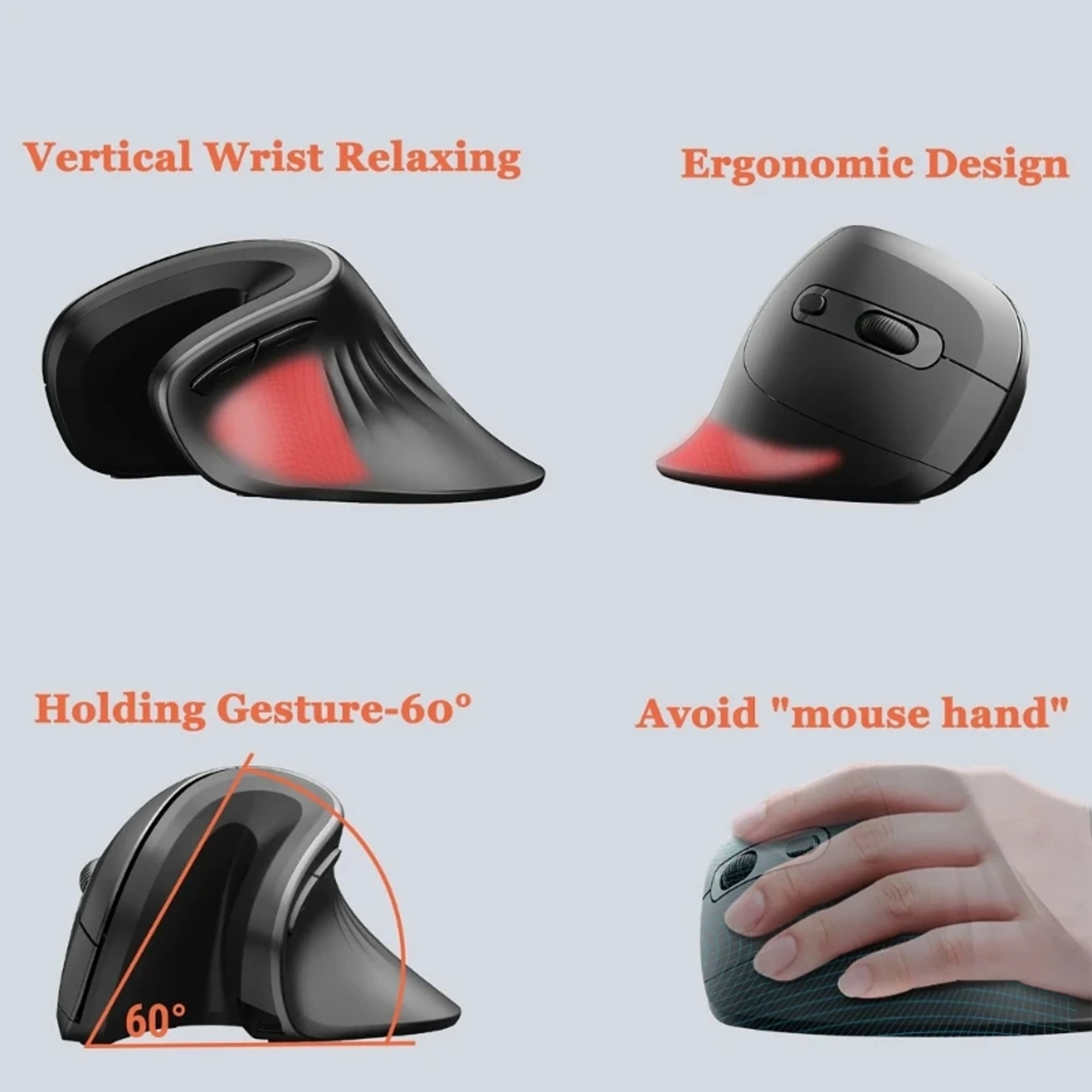 Vertical Mouse Wireless Ergonomic Silent Mouse With Adjustable DPI For Laptop  Desktop 3