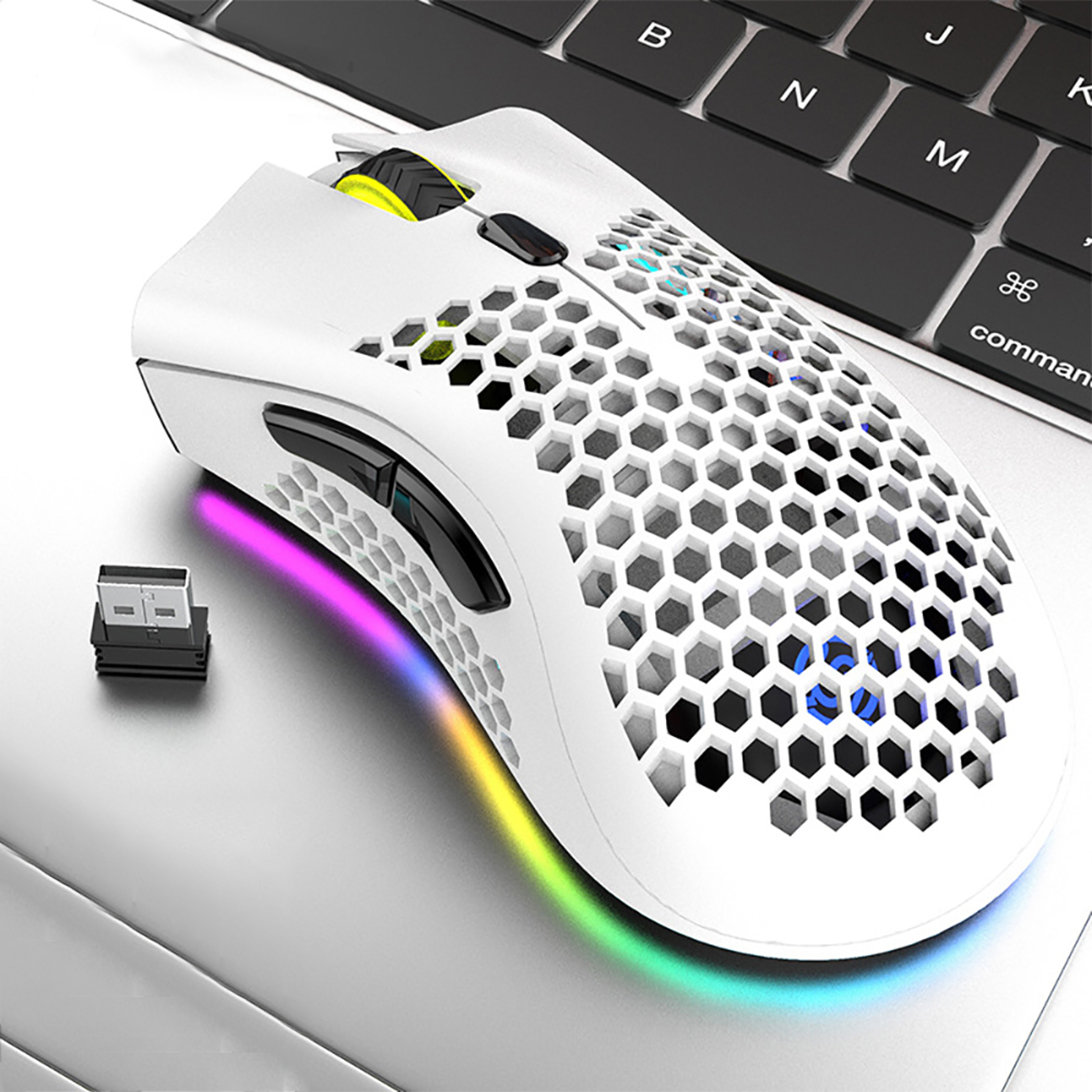 Wireless Gaming Mouse Rechargeable RGB Ergonomic Mouse For PC  Laptop 5