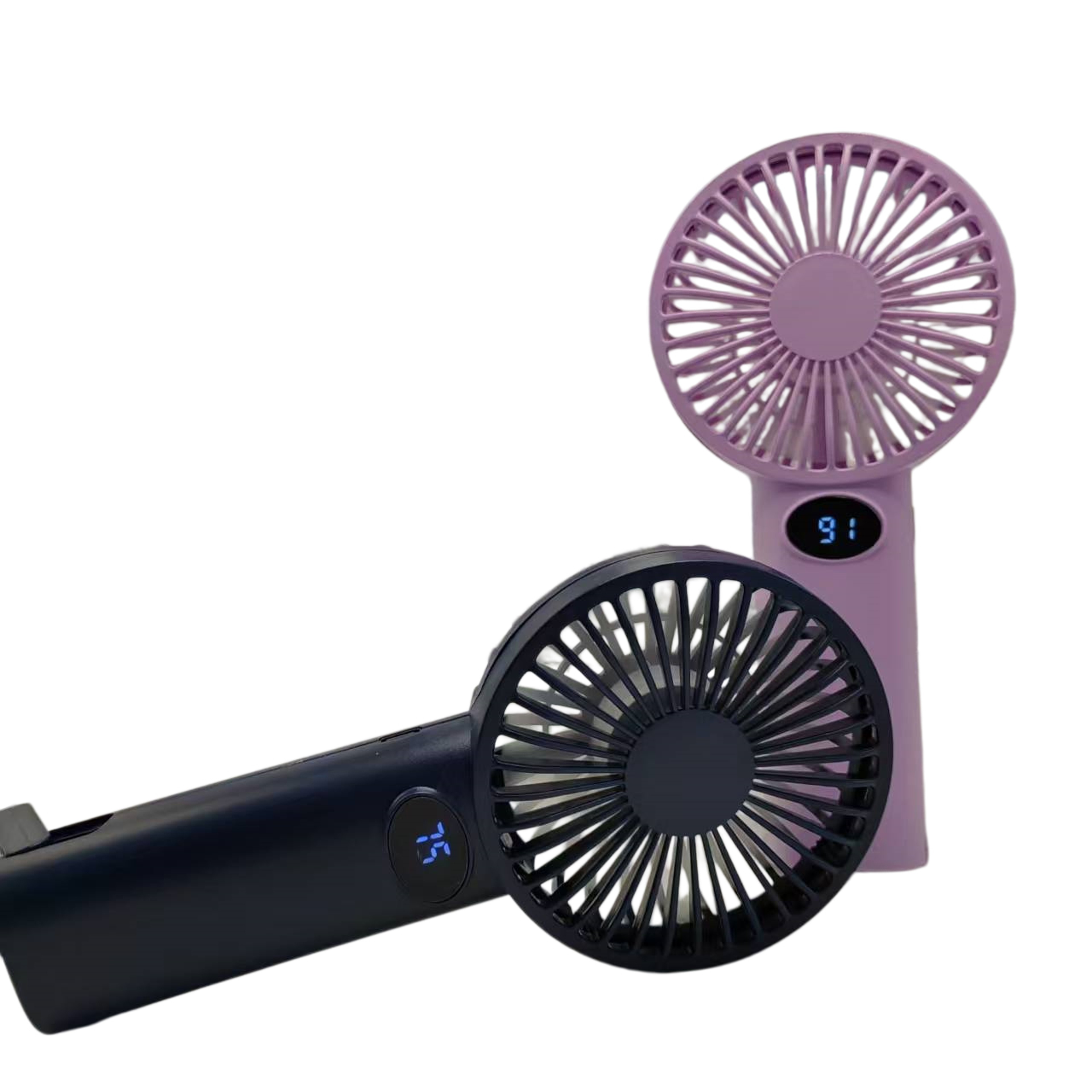 Portable Handheld Fan with LCD Display Speed Rechargeable Mini Desk Fan – view 1
