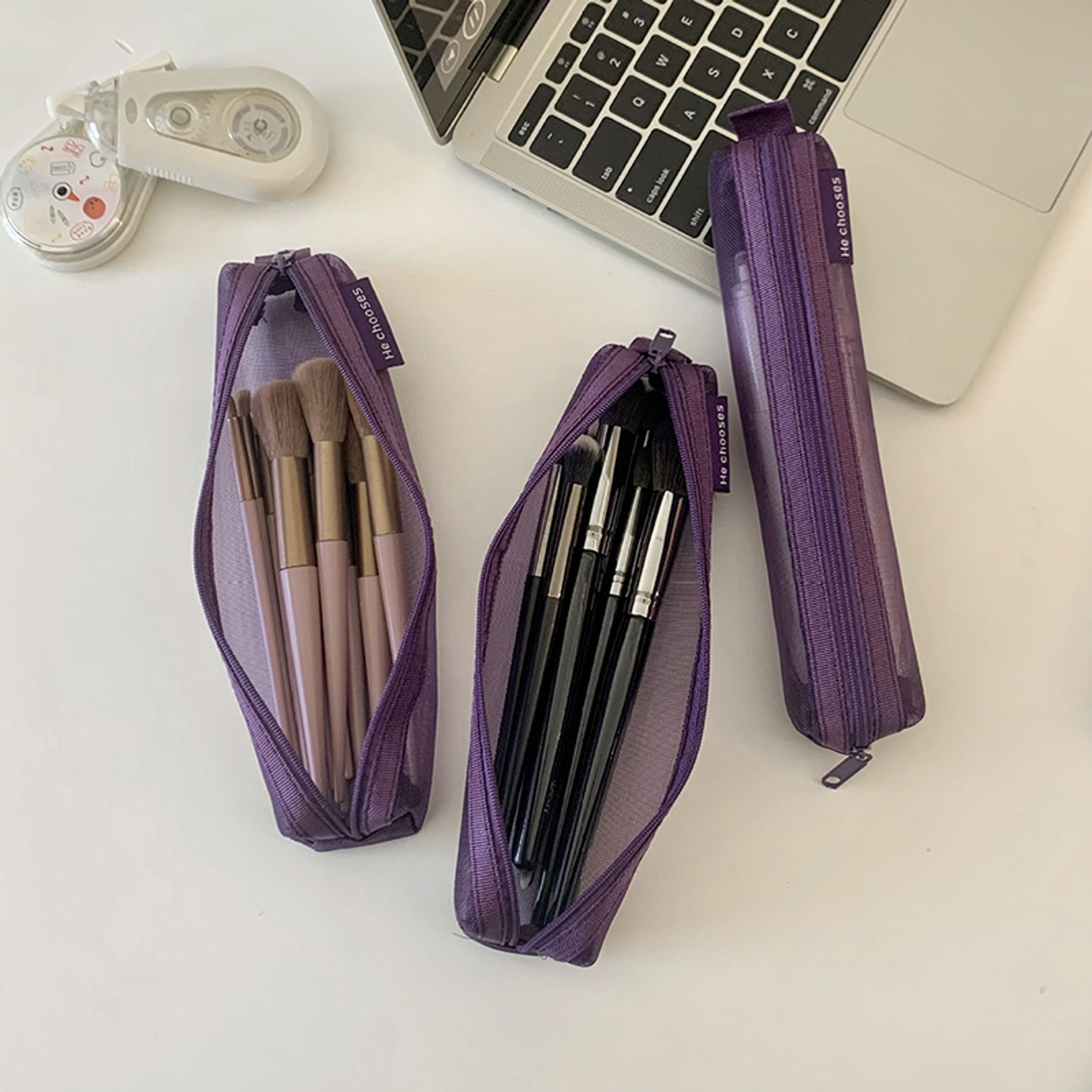Portable Mesh Pencil Case Organizer With Zipper For Students Back To School Backpack Essentials 3