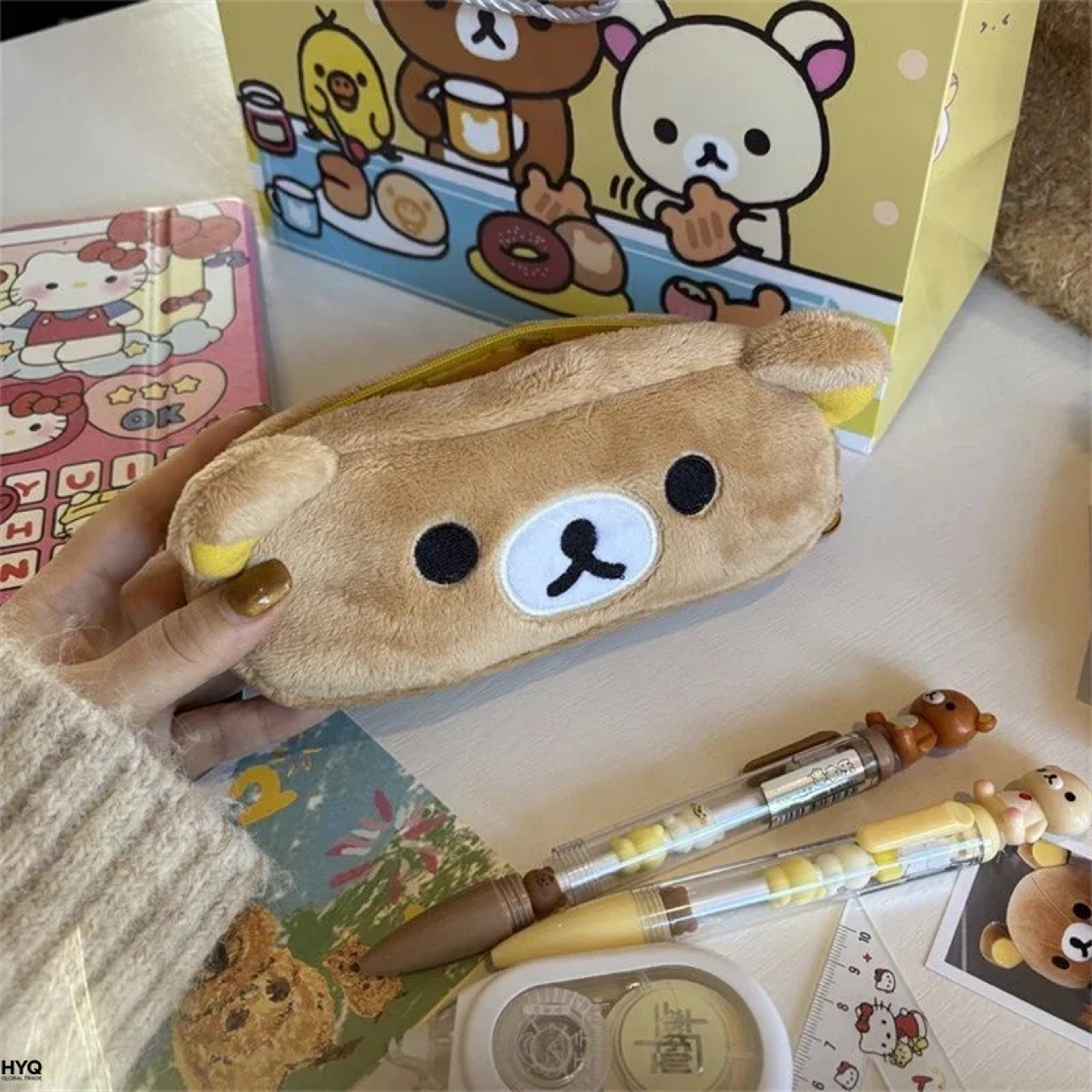 Cute Bear Pencil Pouch Back To School Backpack Large Capacity Kawaii Pencil Case Organizer 5