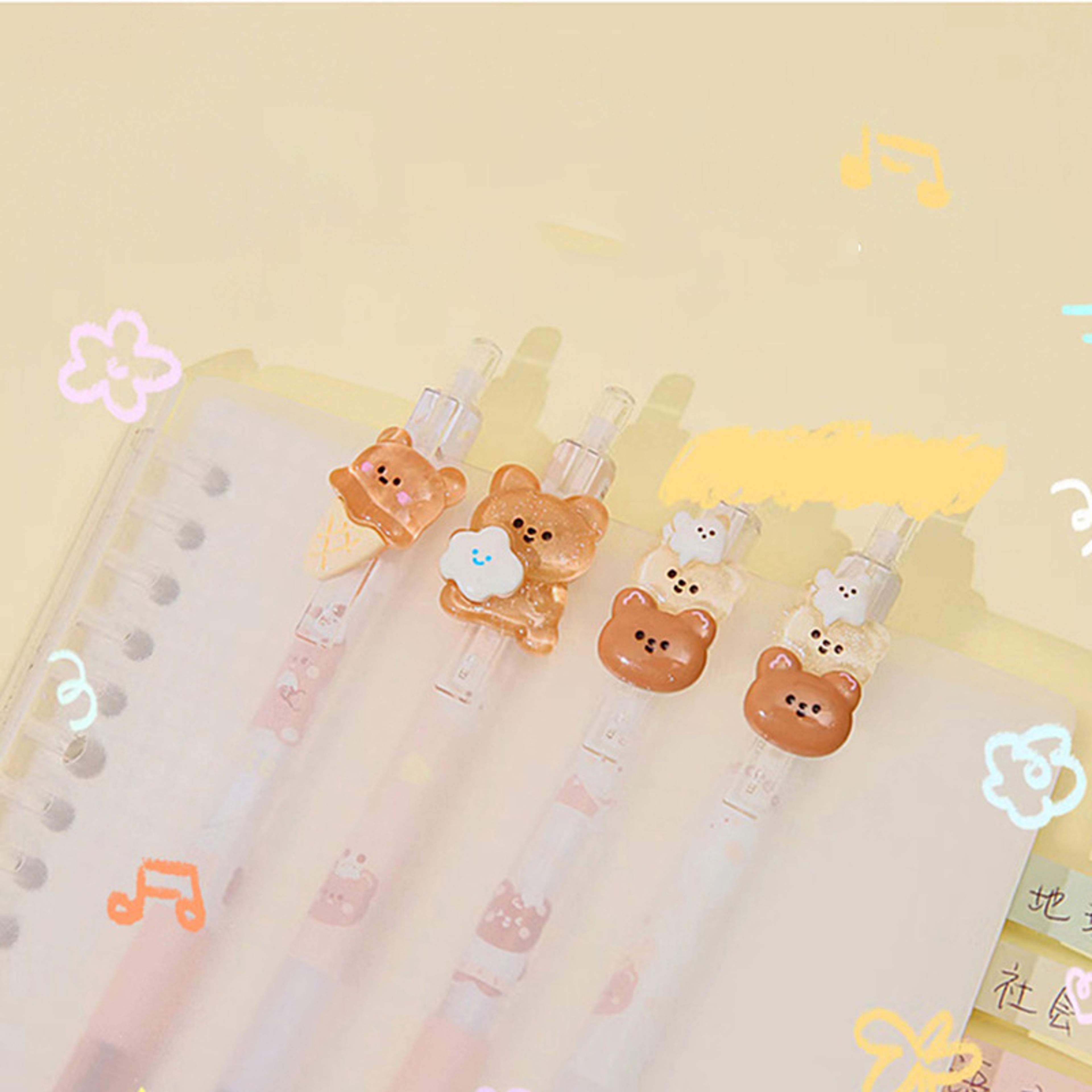 Cute Bear Mechanical Pencil Set With Back To School Backpack Theme Kawaii Writing Pencil 6