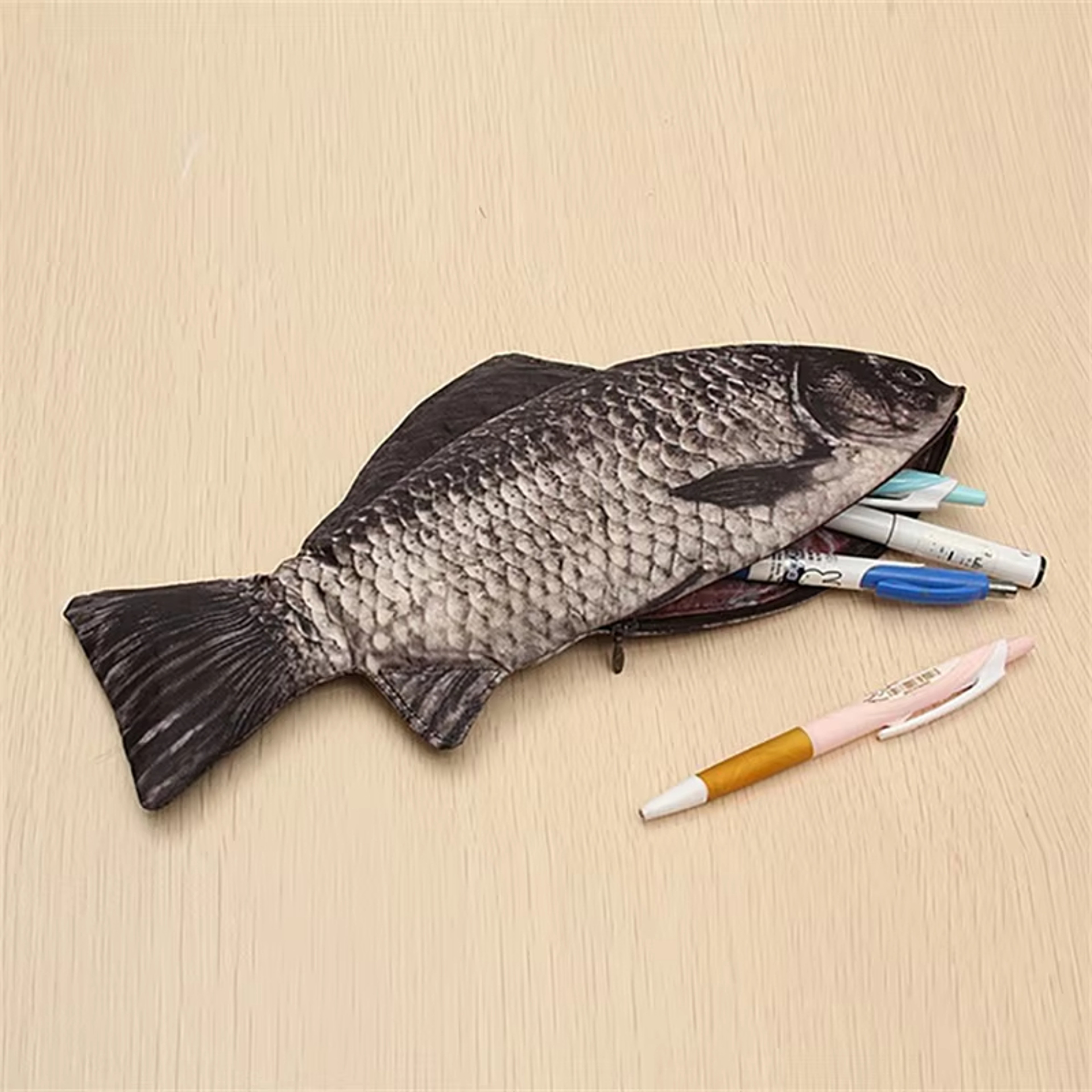 Funny Carp Fish Pencil Case with Zipper for School Supplies, back to school backpack Essentials – view 1