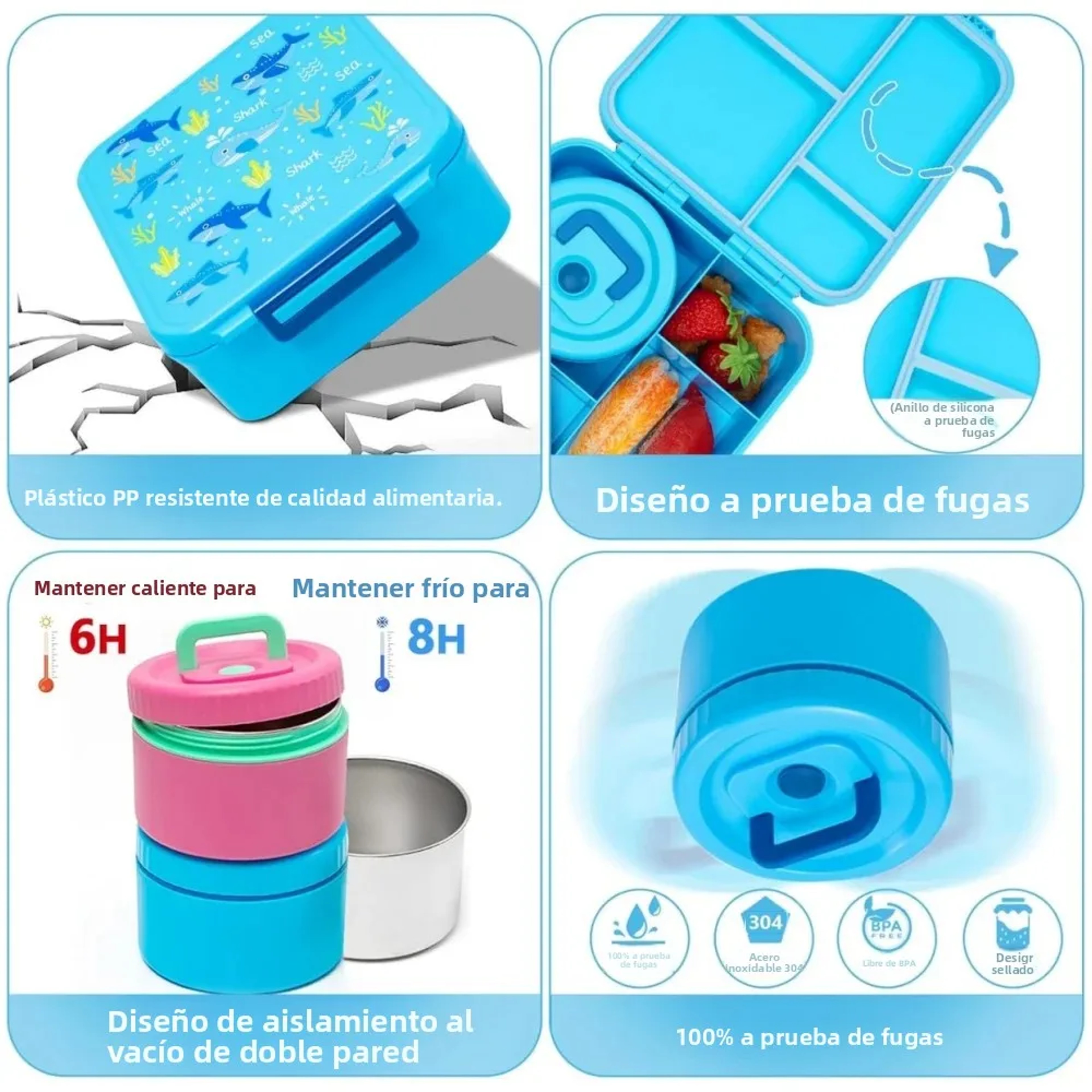 Smart Kids Bento Lunch Box Set With Back To School Backpack Ready Thermos And Leakproof Food Storag 2