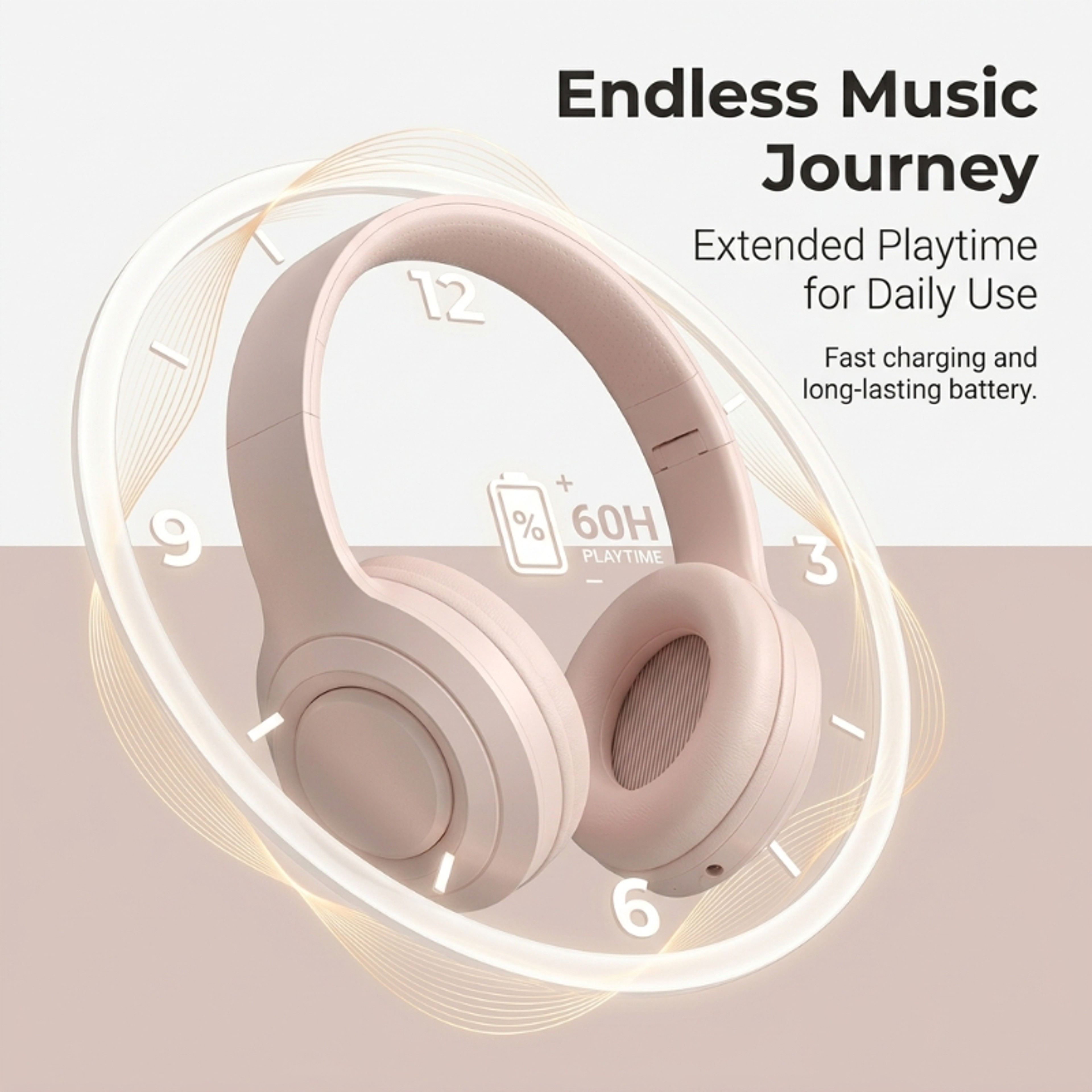 Bluetooth Headphones HiFi Stereo Wireless Gaming Headset With Noise Reduction 3
