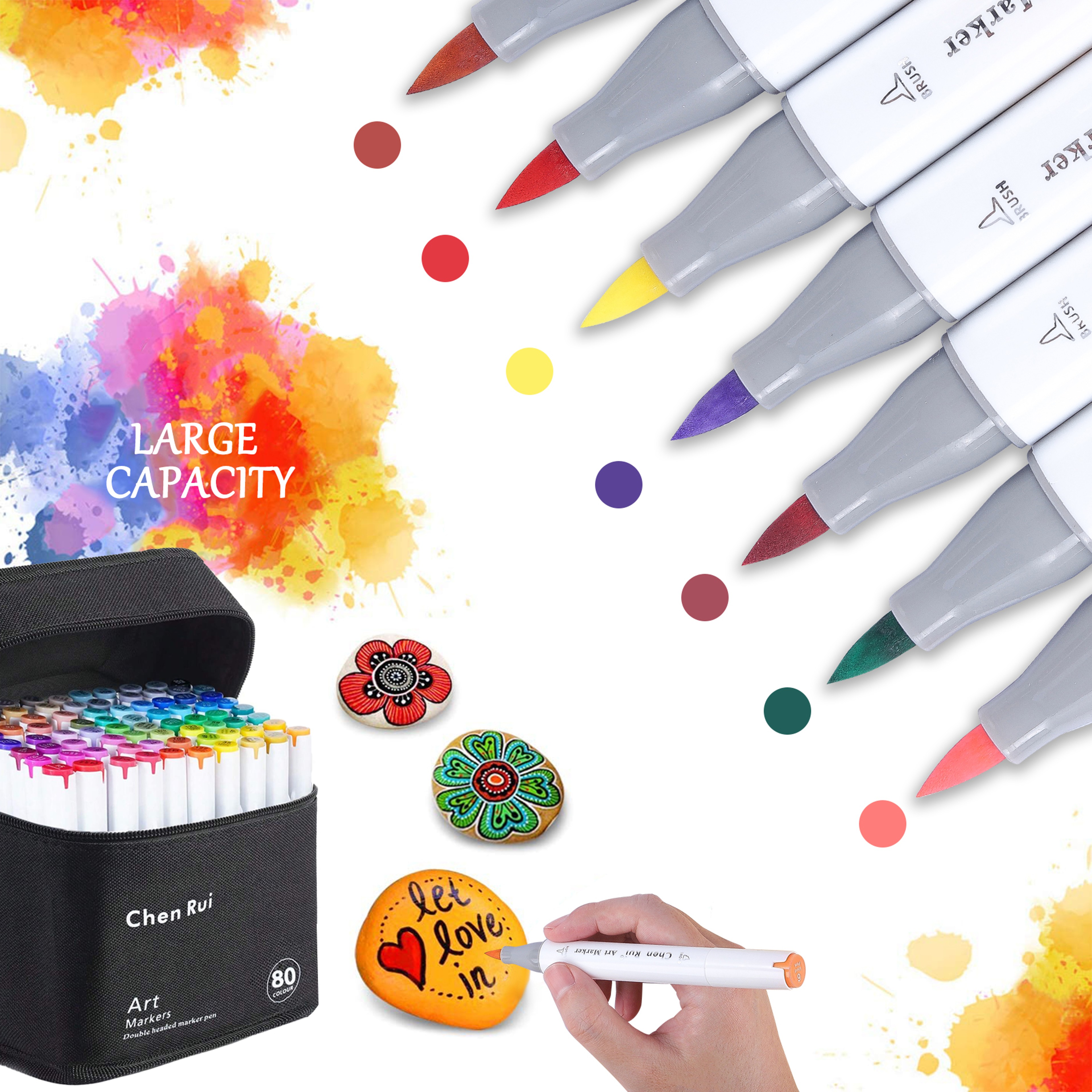 Color Alcohol Markers Set With Dual Tip Chisel  Fine Nibs For Drawing Sketching  Coloring 2