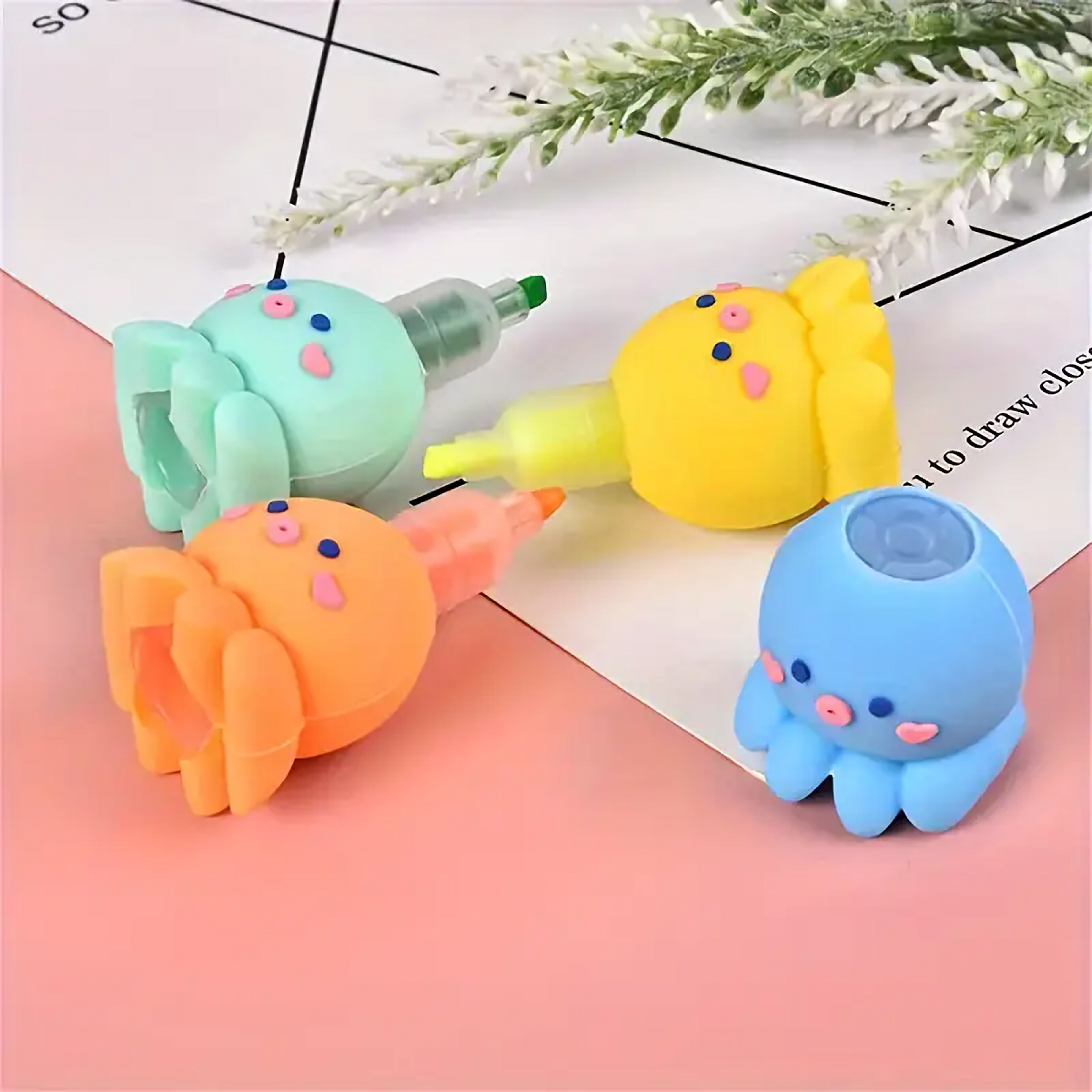 Back To School Octopus Highlighter Pen Set Cute Marker Pen Set For Students  Office 4