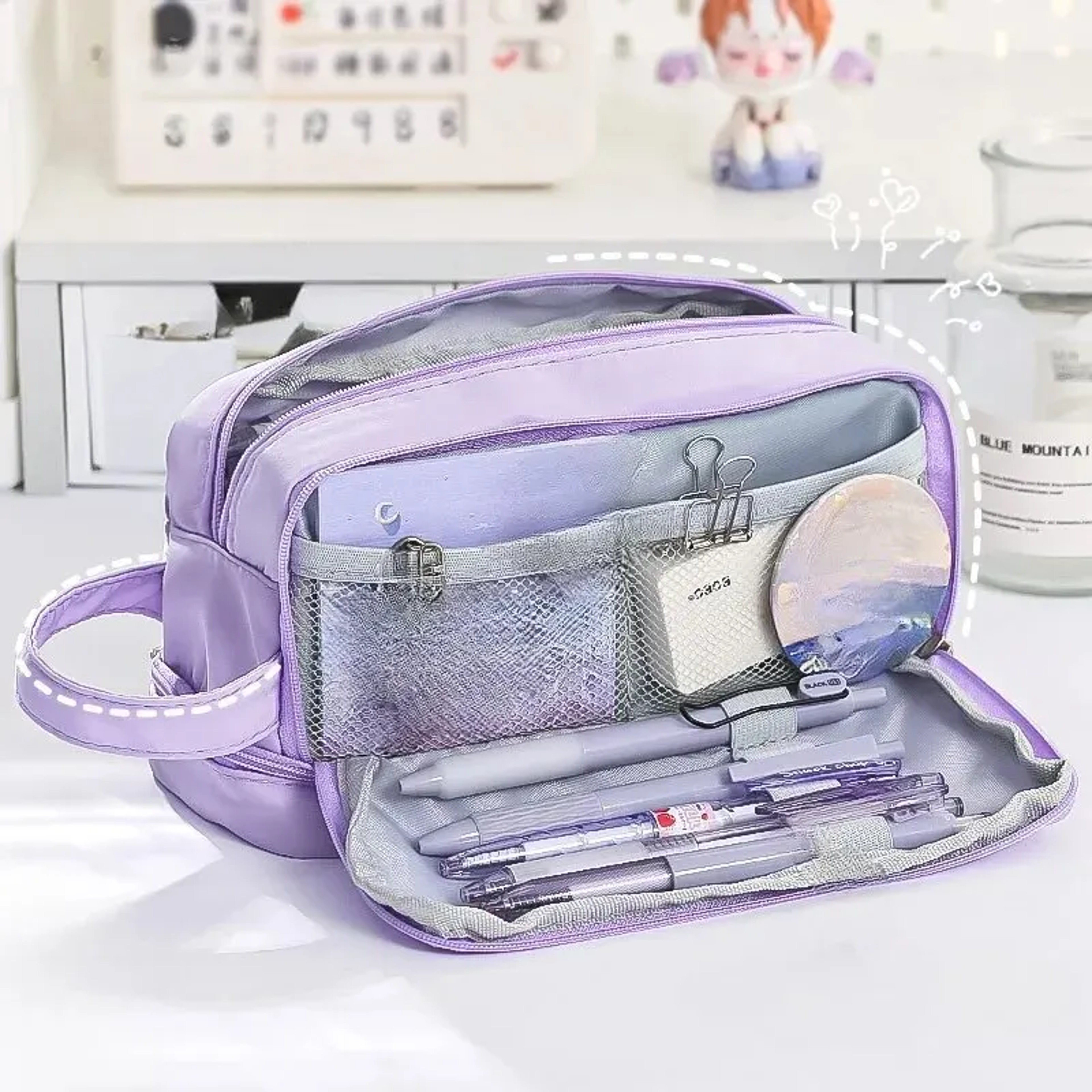 Large Capacity Pencil Case For Back To School Students Cute Pen Organizer Macaron Stationery Pouch 1