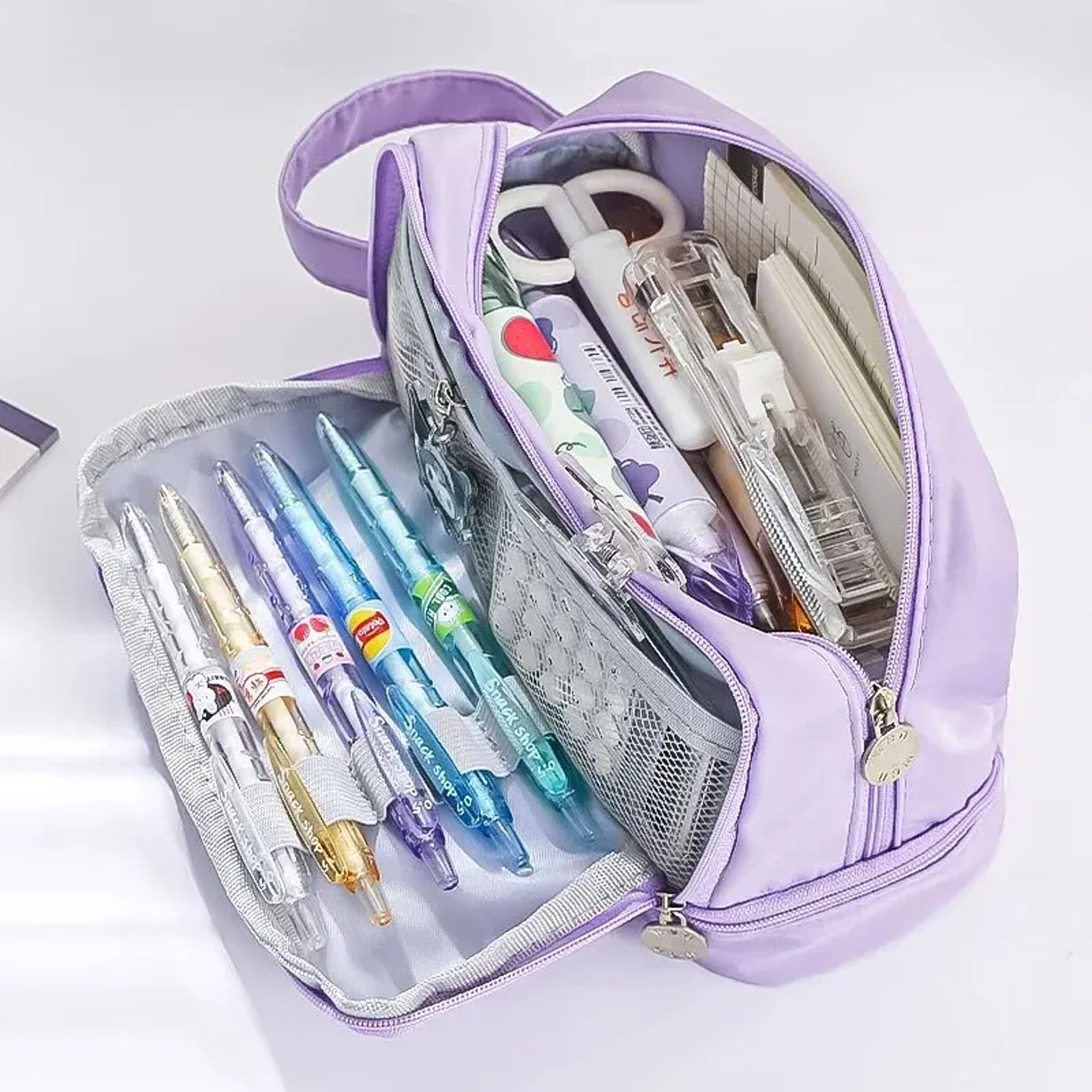 Large Capacity Pencil Case For Back To School Students Cute Pen Organizer Macaron Stationery Pouch 2