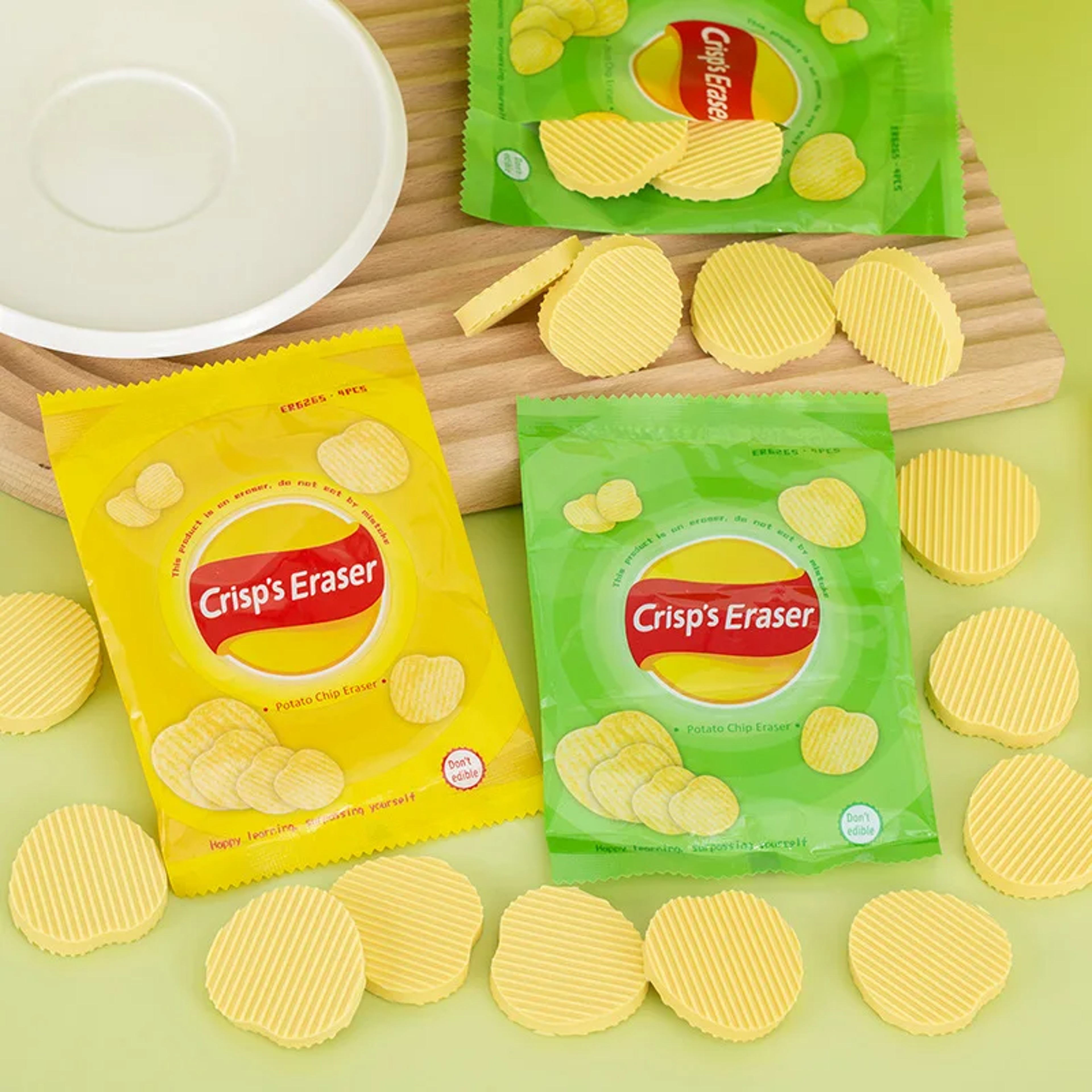 Crunchy Chip Eraser Set For Back To School Cute School Supplies Novelty Potato Chip Erasers 5
