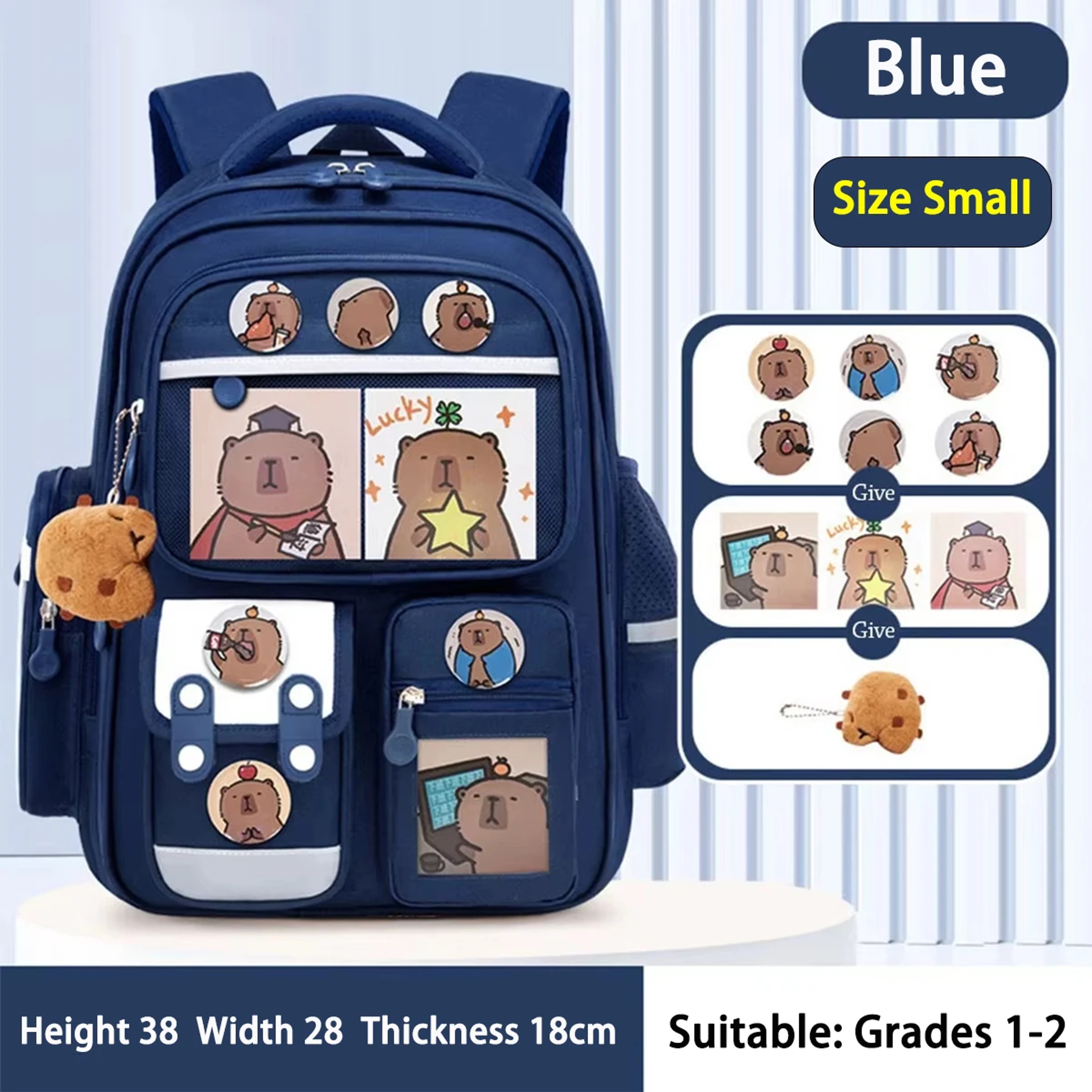 Capybara Kids Waterproof Backpack For Students Large Capacity Ergonomic School Bag Back To School 11