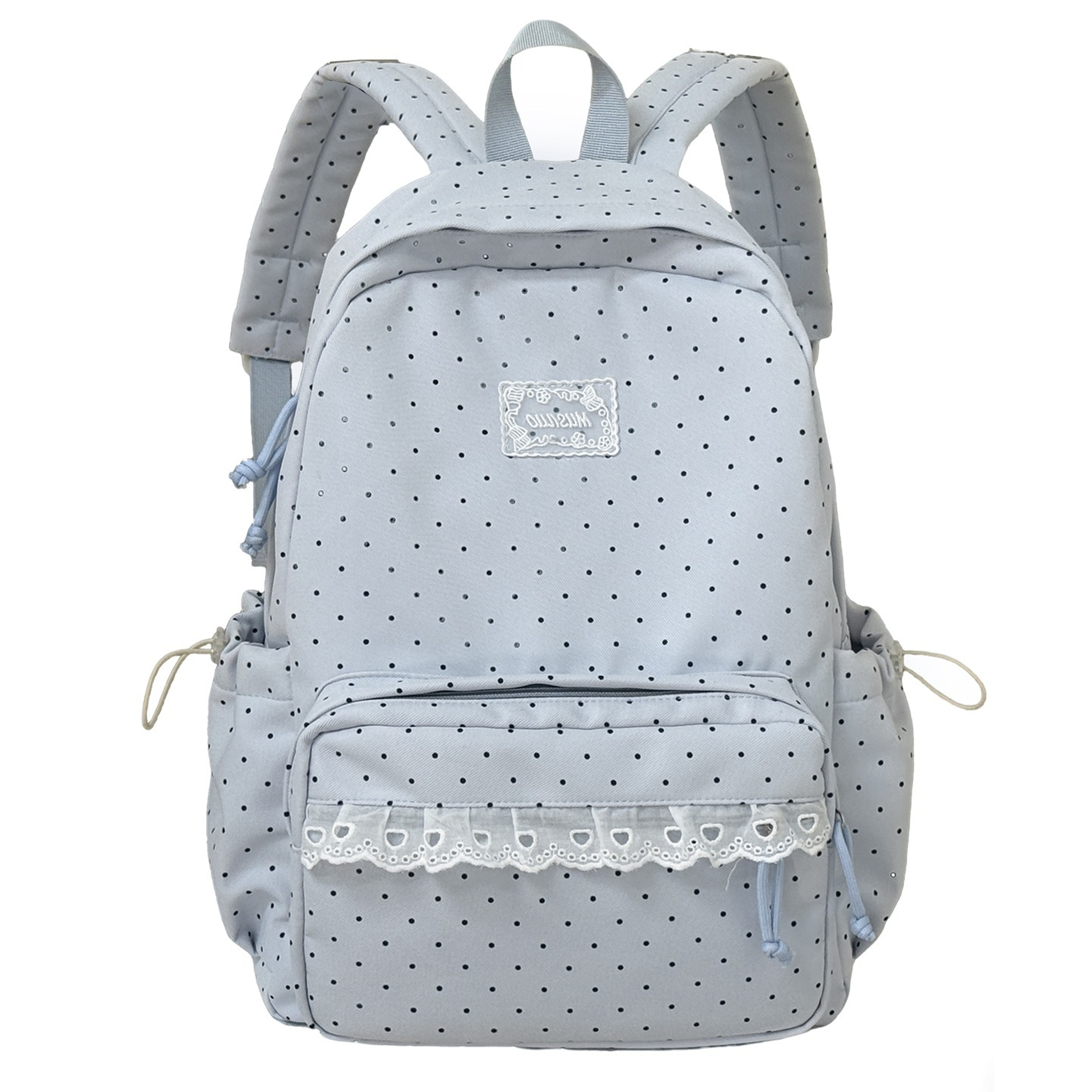Back To School Korean Style Backpack For Women Cute Polka Dot Lightweight Nylon School Travel Bag 2