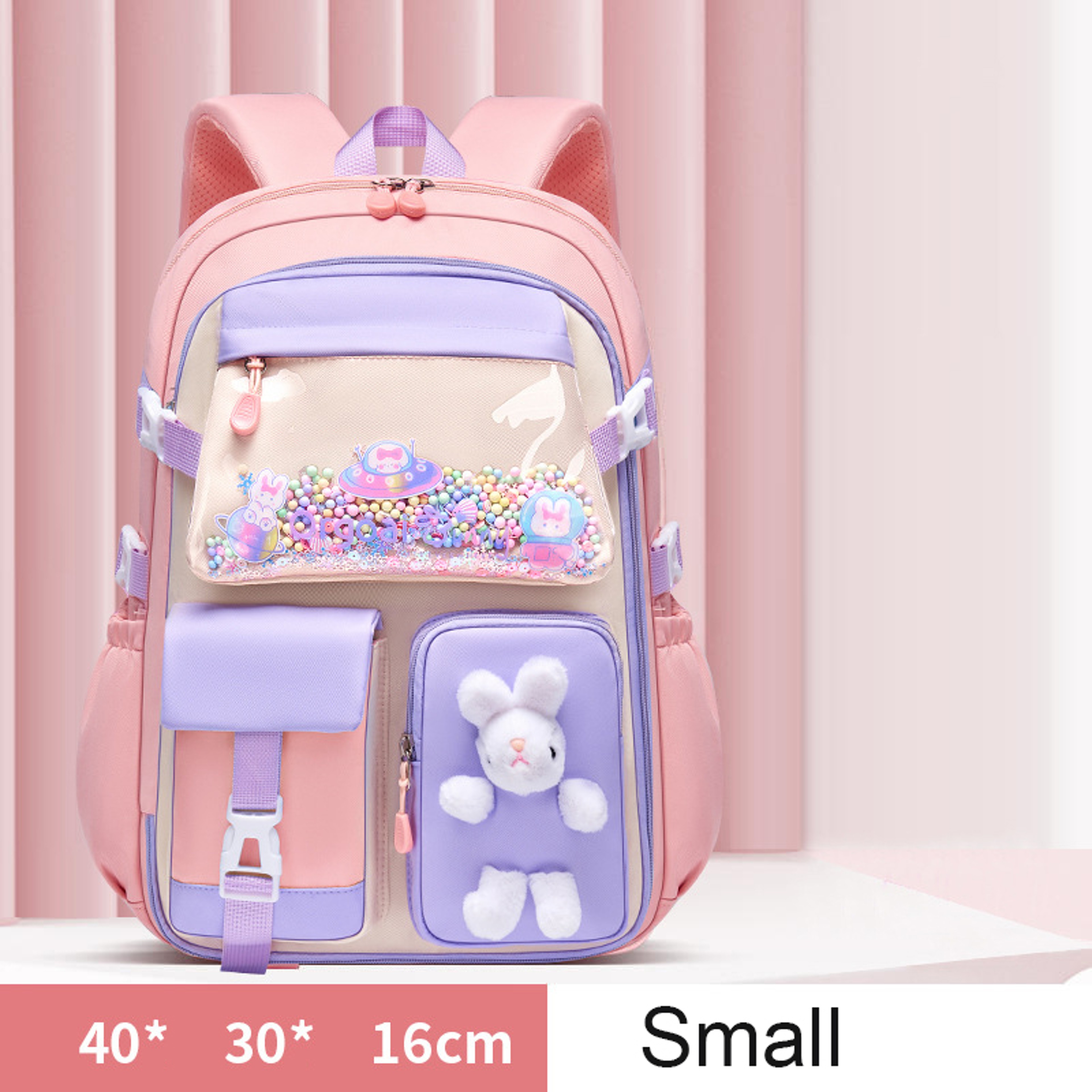 Cute Rabbit Girls School Backpack For Back To School Waterproof Large Capacity Primary Book Bag 7