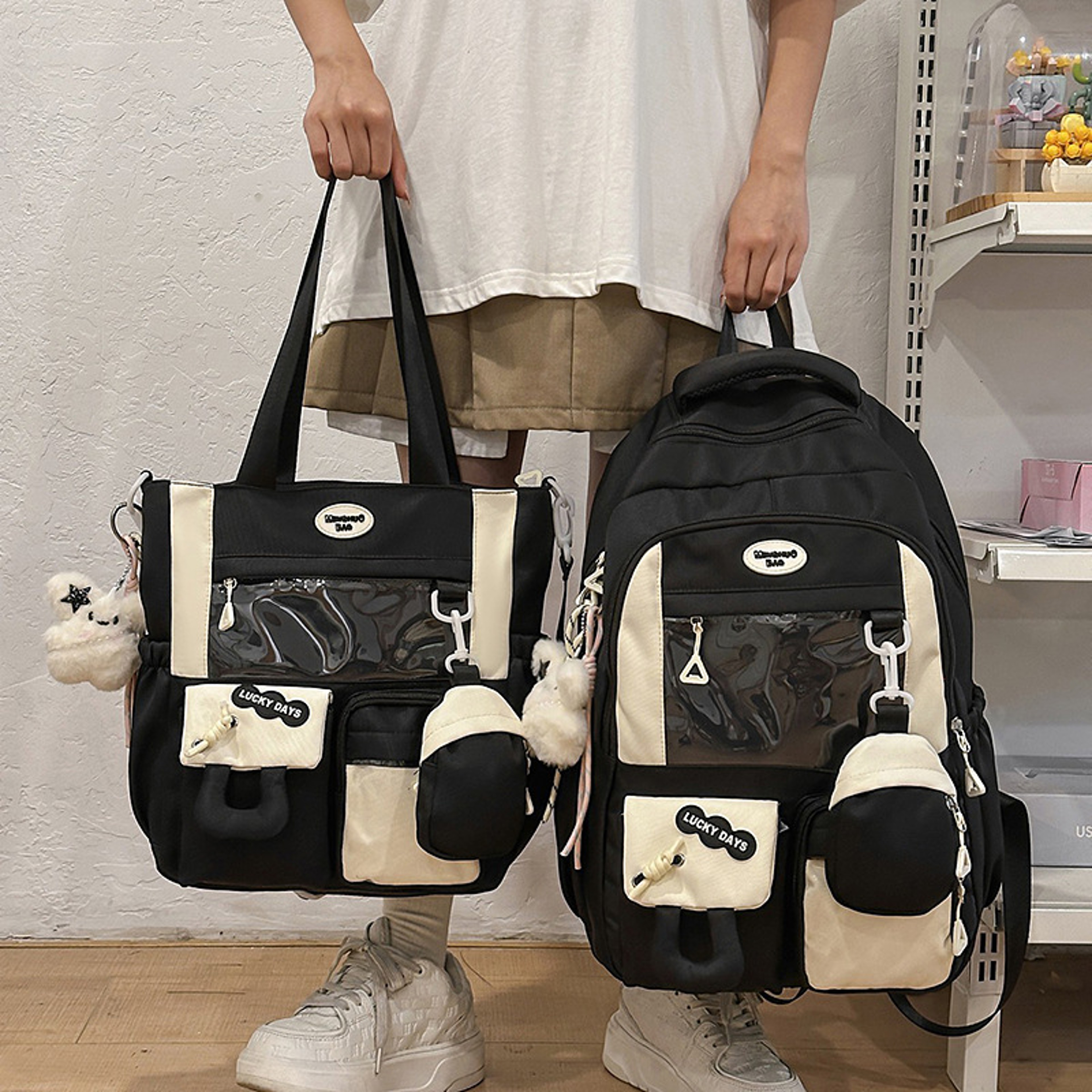 Kawaii Backpack For Teen Girls With Multi Pockets Back To School Student Bookbag 6