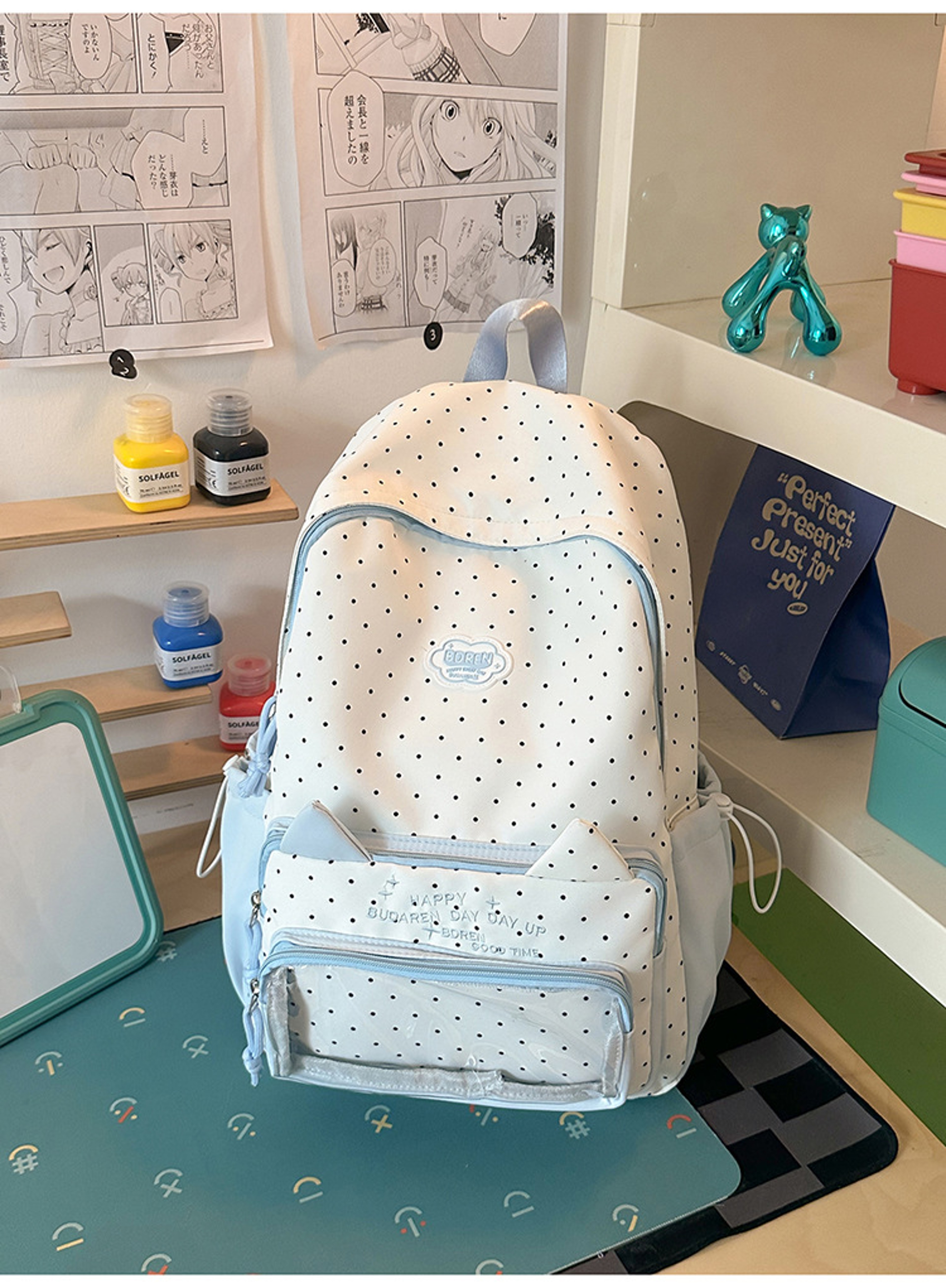 back to school Cat Ear Ita Bag Backpack for Girls Lightweight Nylon Preppy School Backpack – view 9