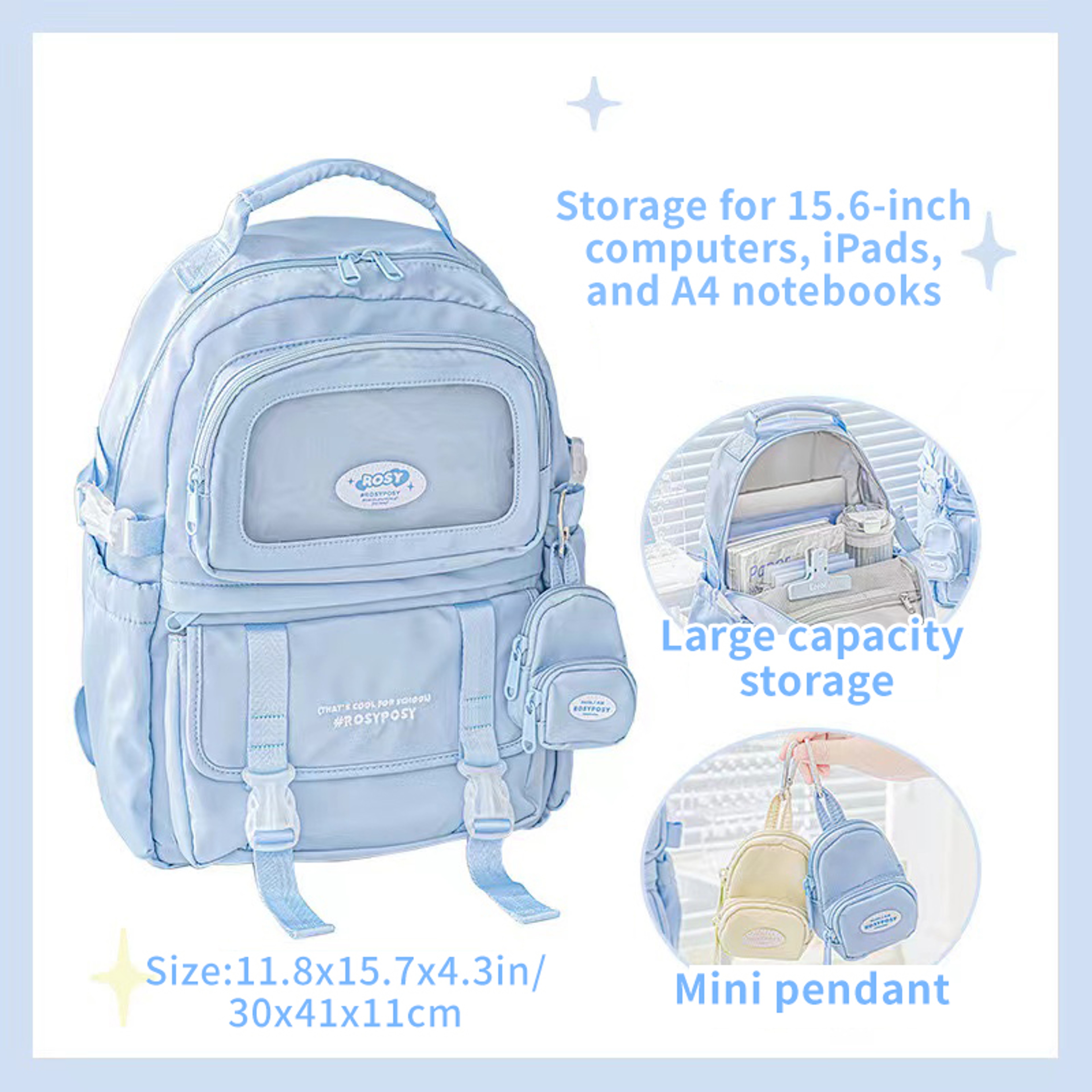 Back to School Cream Style Large Capacity Backpack for Girls Laptop School Backpack – view 10
