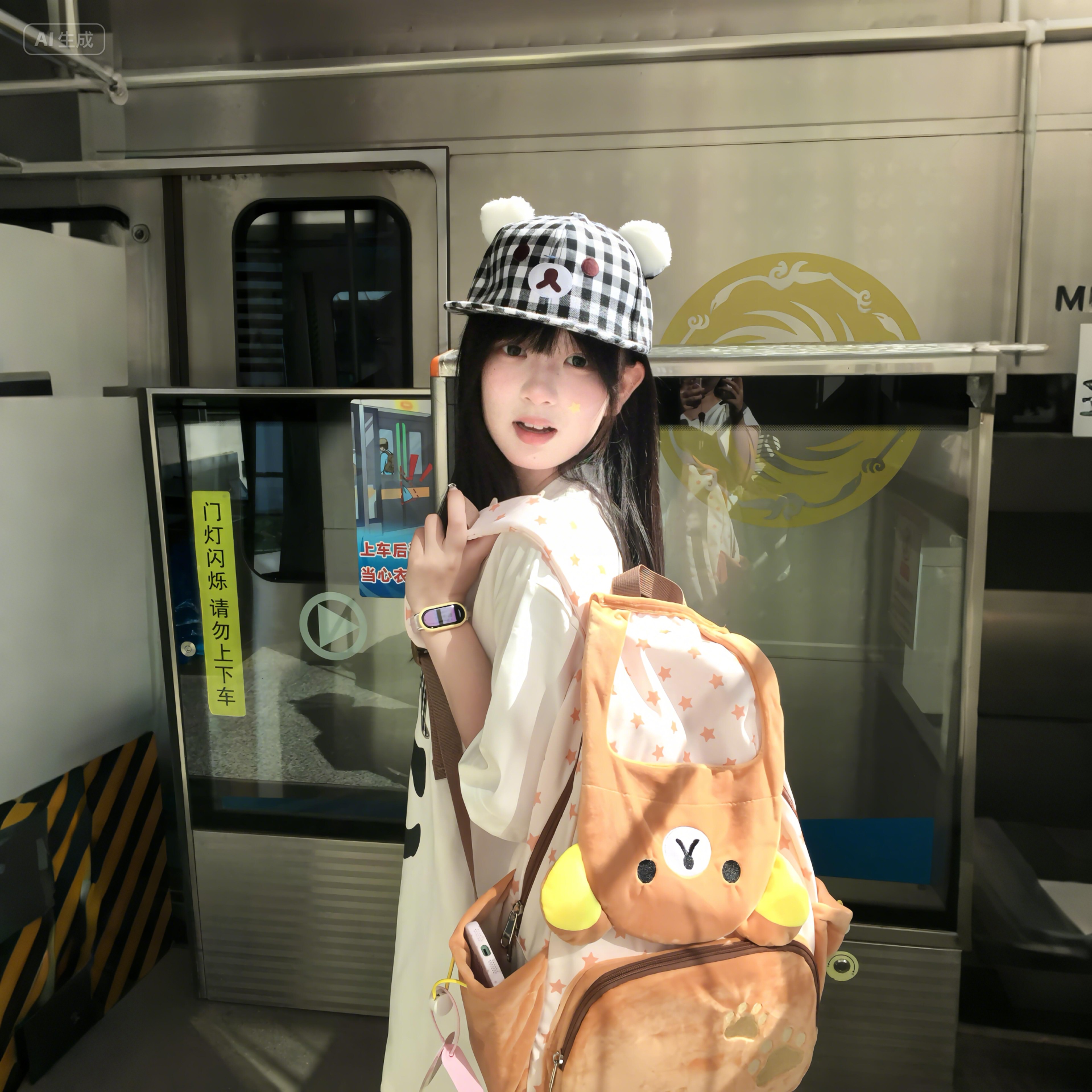 Rilakkuma Back To School Plush Backpack Large Capacity Kawaii School Backpack Cute Bear Bookbag 4