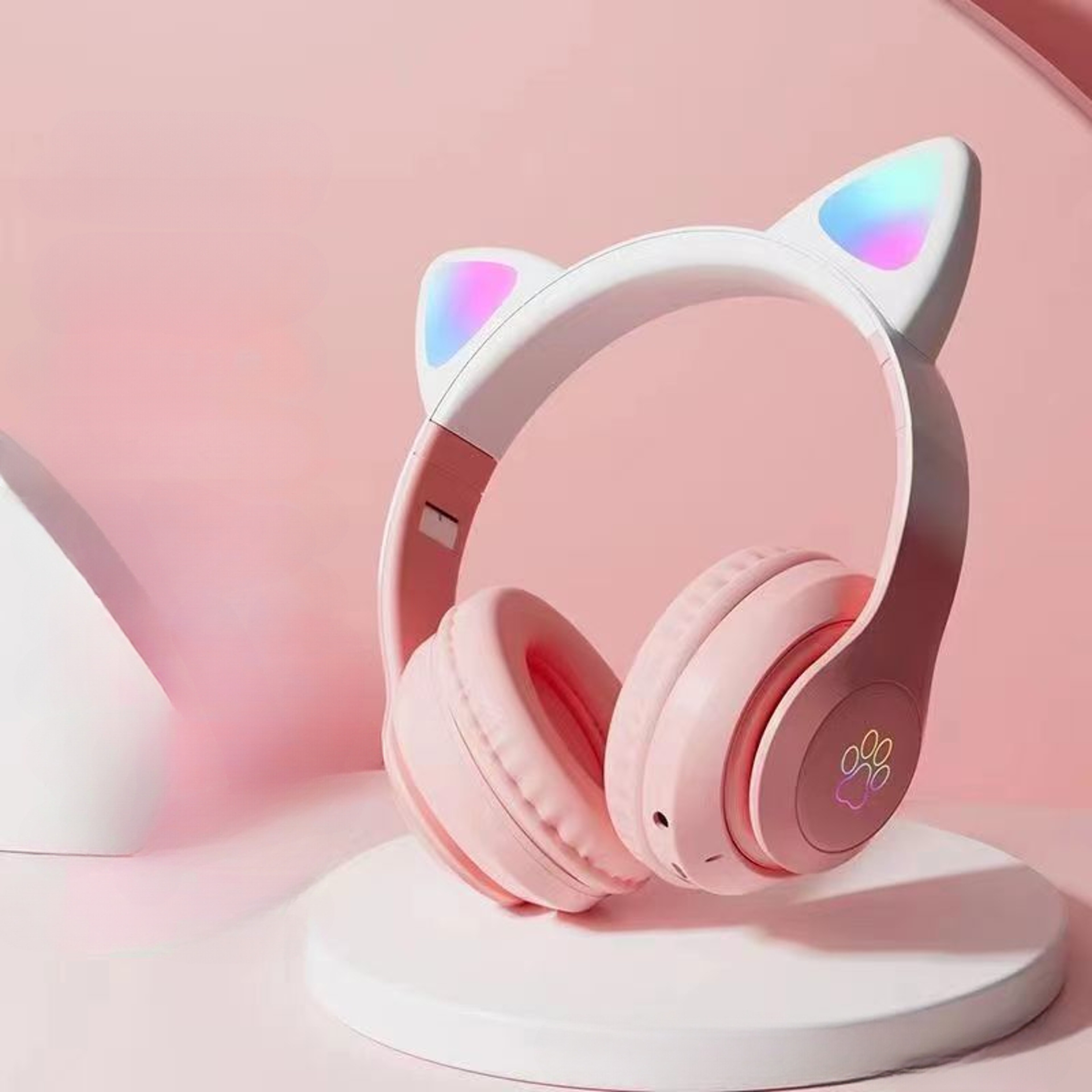 Lumi Cat LED Cat Ear Bluetooth Headphones Wireless Over Ear Gaming Headset With Mic  TF Card 4