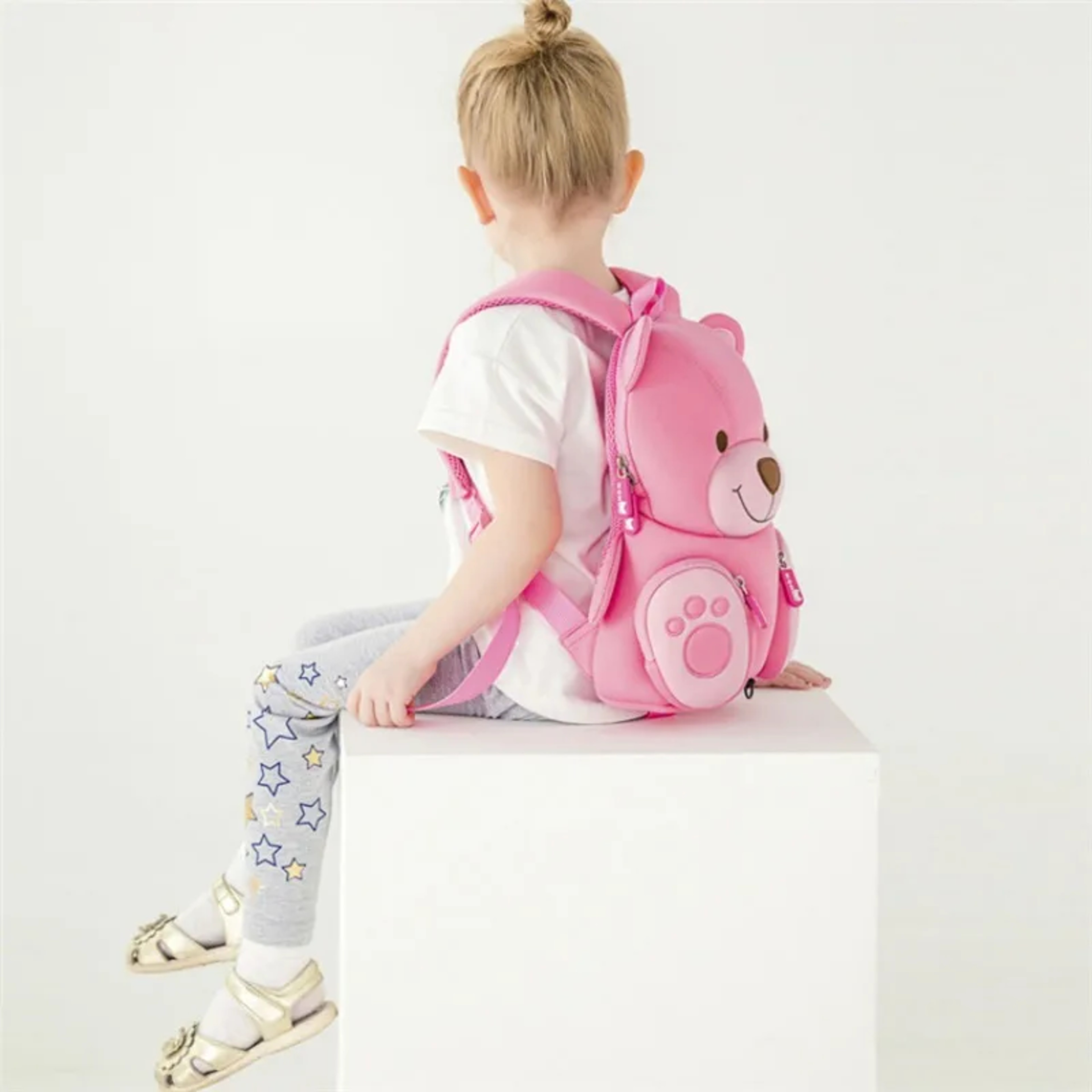 Cute Bear Kids Backpack For Girls Back To School Backpack Lightweight Neoprene Kindergarten School  4