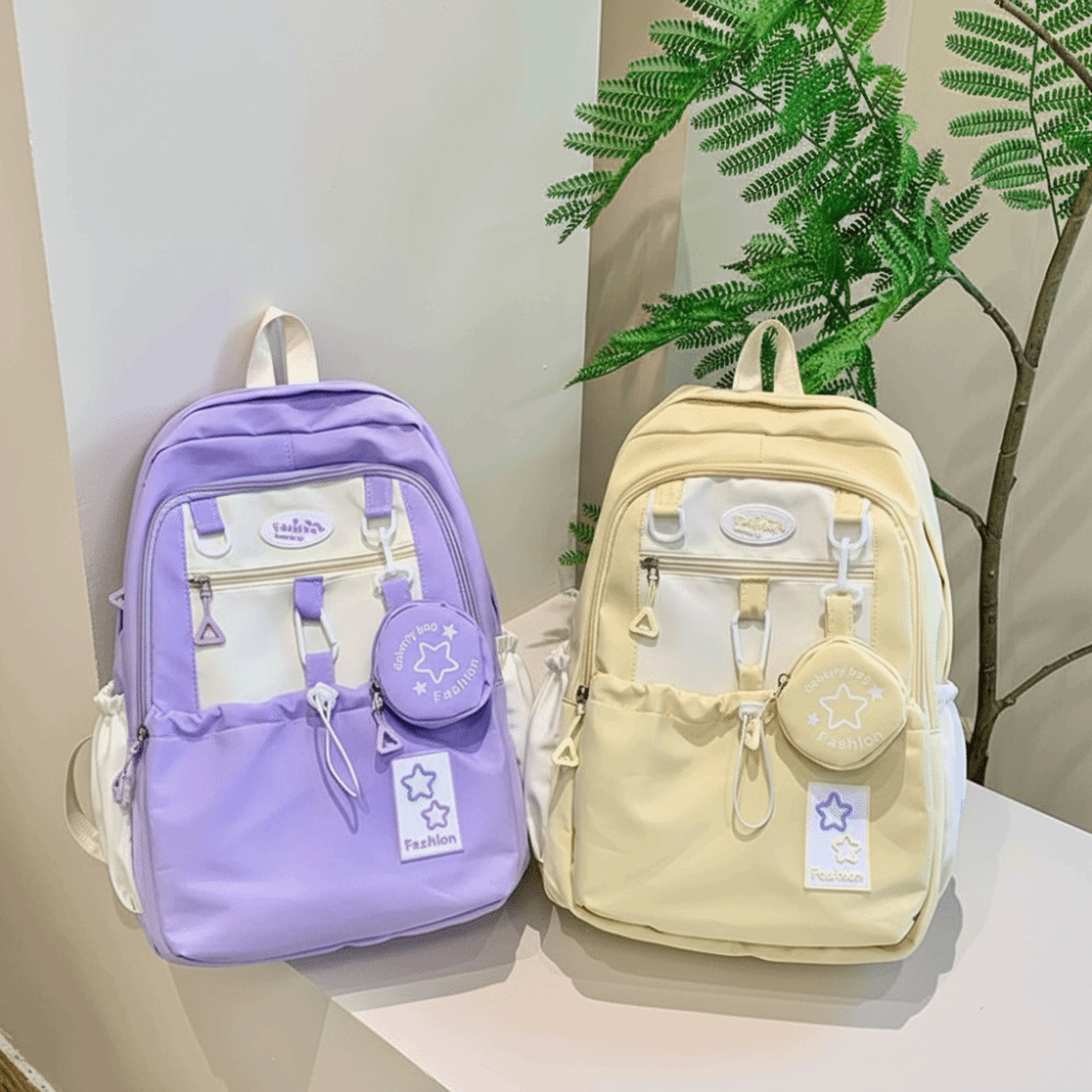 Cute Cartoon Kawaii Nylon Backpack With Coin Purse For Women Back To School Backpack School Travel  0