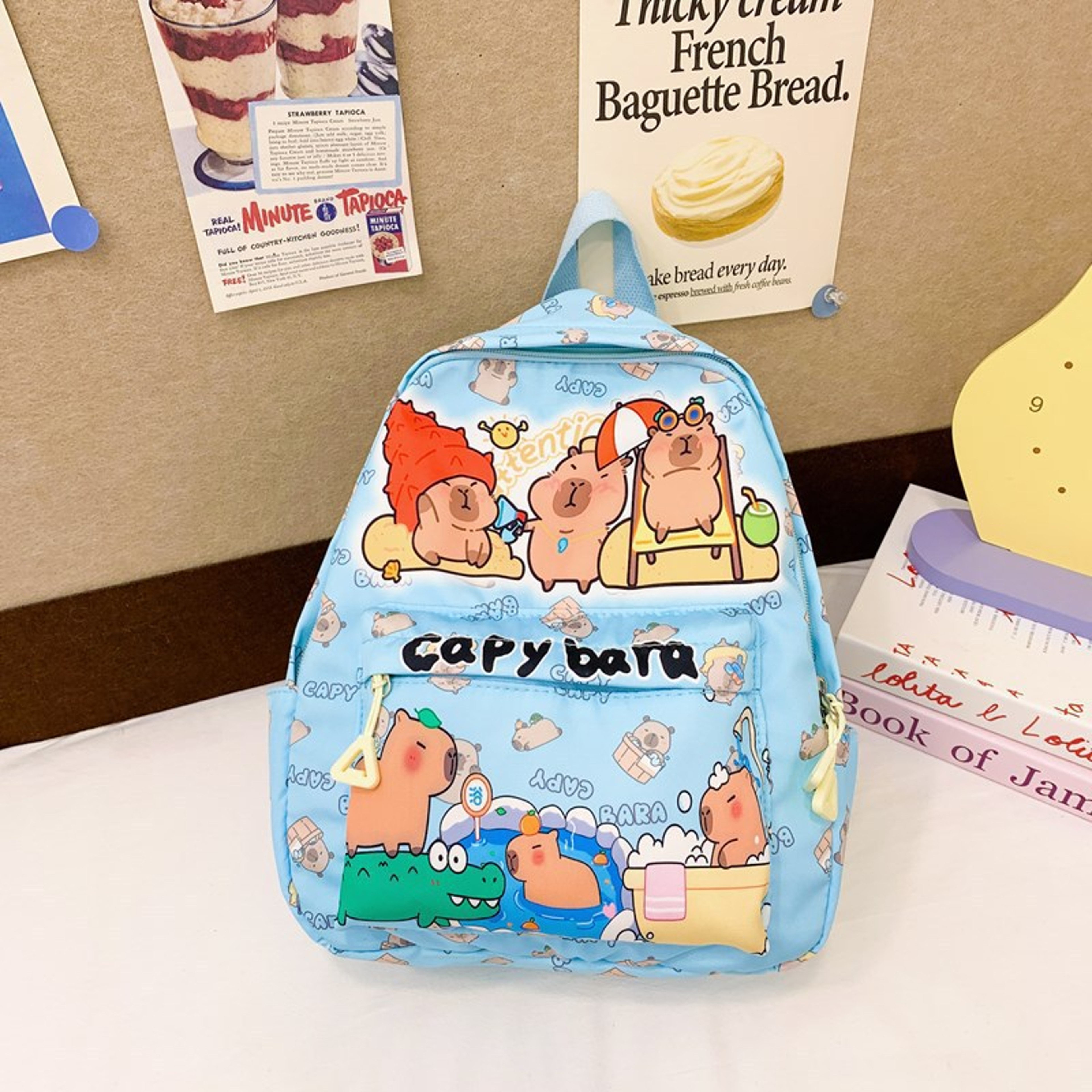 Capybara Large Capacity Cute School Backpack For Girls Back To School Backpack Lightweight Cartoon  7