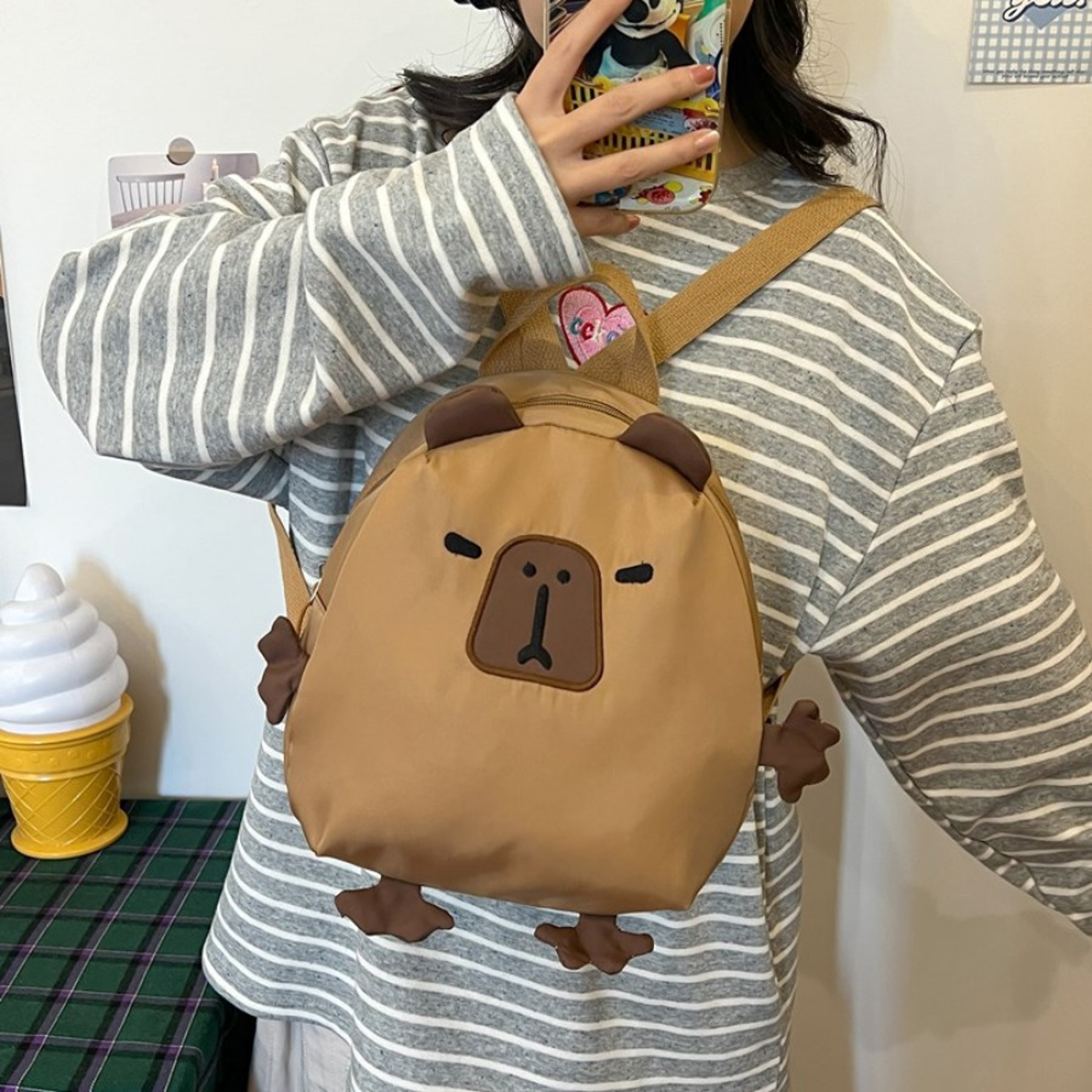 Kawaii Capybara Laptop Backpack For Kids Large Capacity Travel Bag Back To School Backpack 1