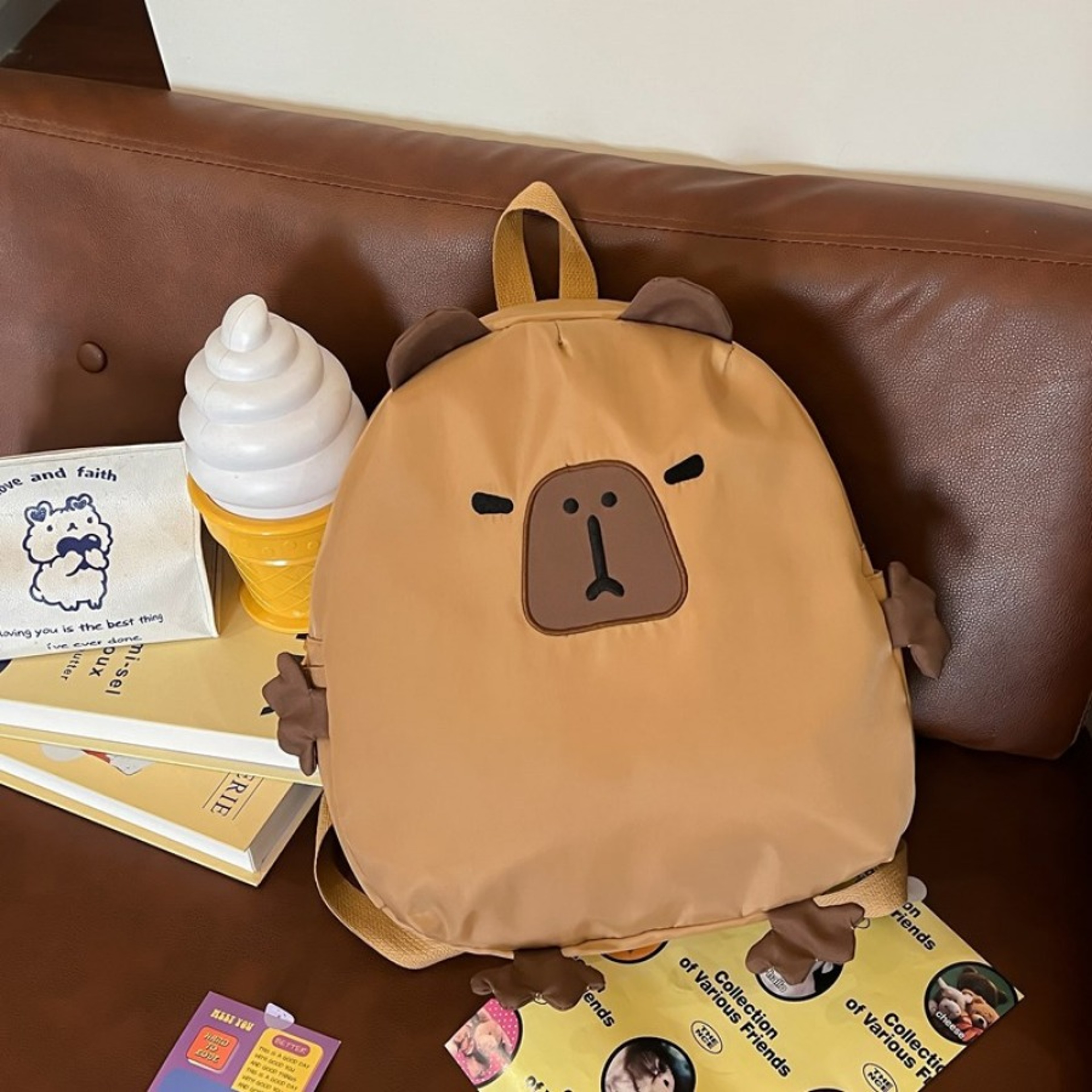 Kawaii Capybara Laptop Backpack For Kids Large Capacity Travel Bag Back To School Backpack 5