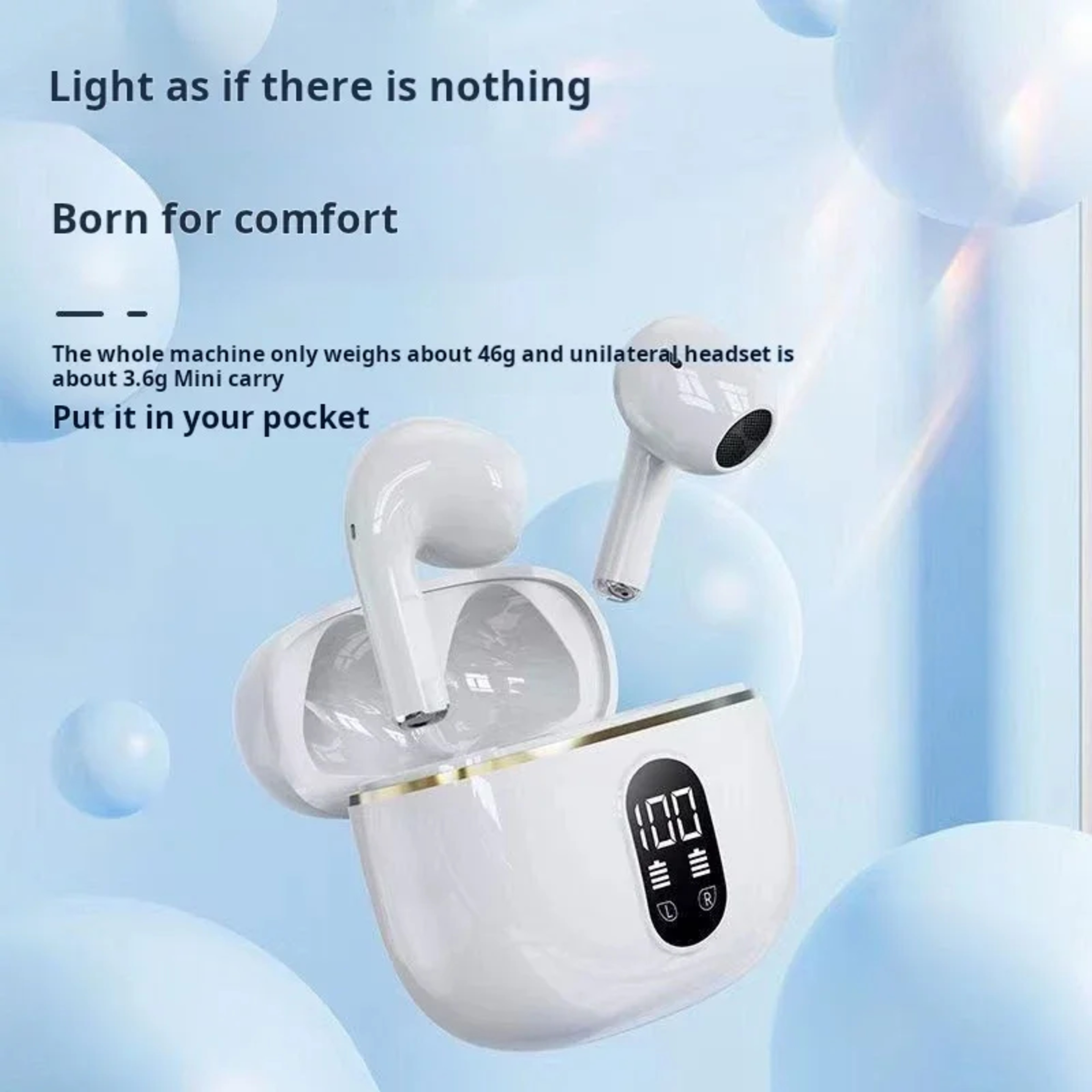 HiFi Bluetooth Earbuds With LED Power Display Wireless Bluetooth Headphones 3