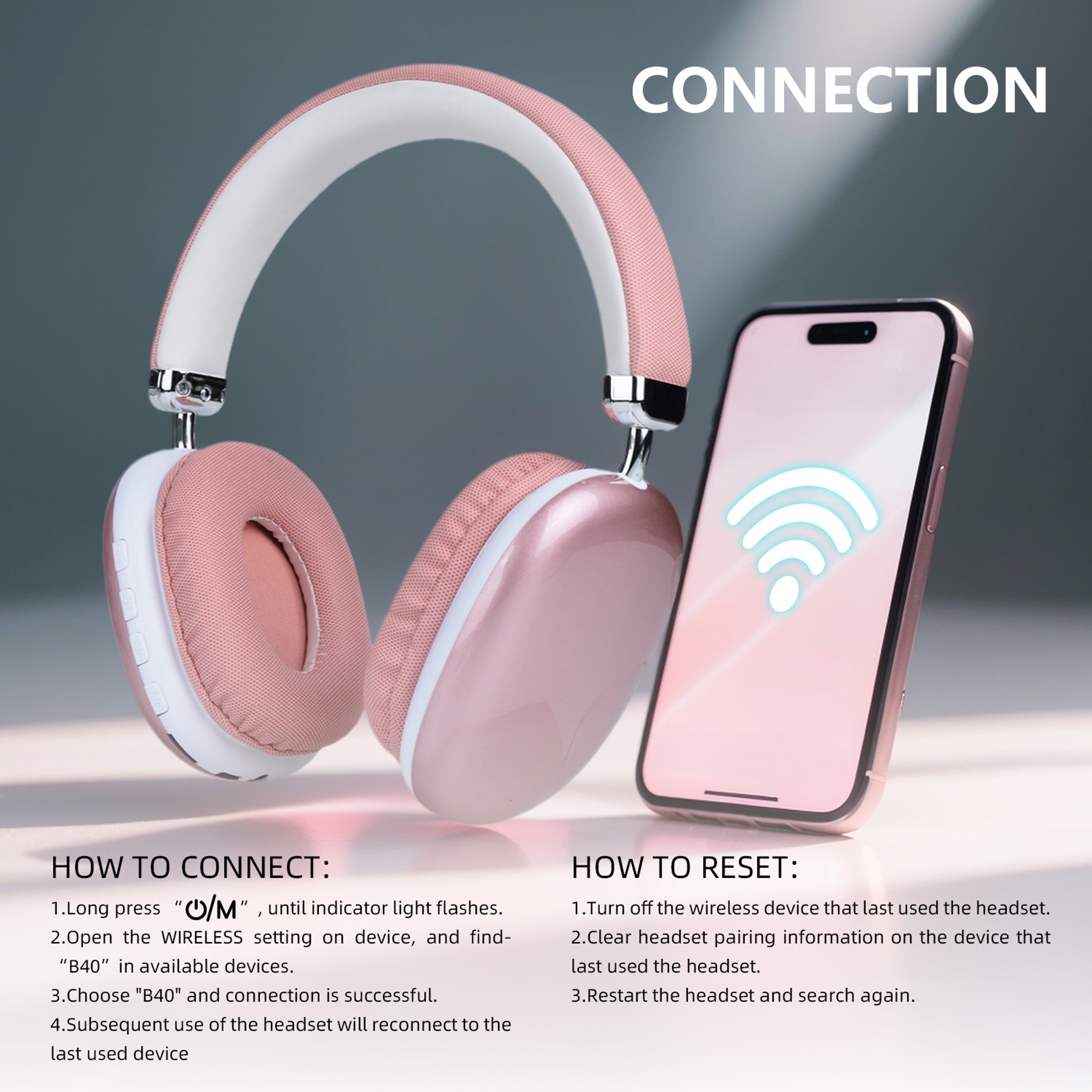 Bluetooth Headphones Wireless Over Ear Headset With Mic For Gaming Music  Calls 3